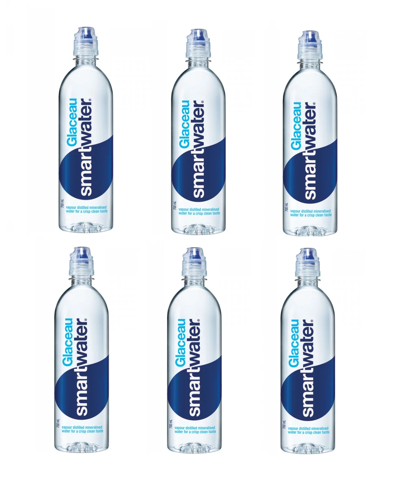 Glaceau Smartwater, 23.7 Fl Oz, Bottle (Pack of 6)