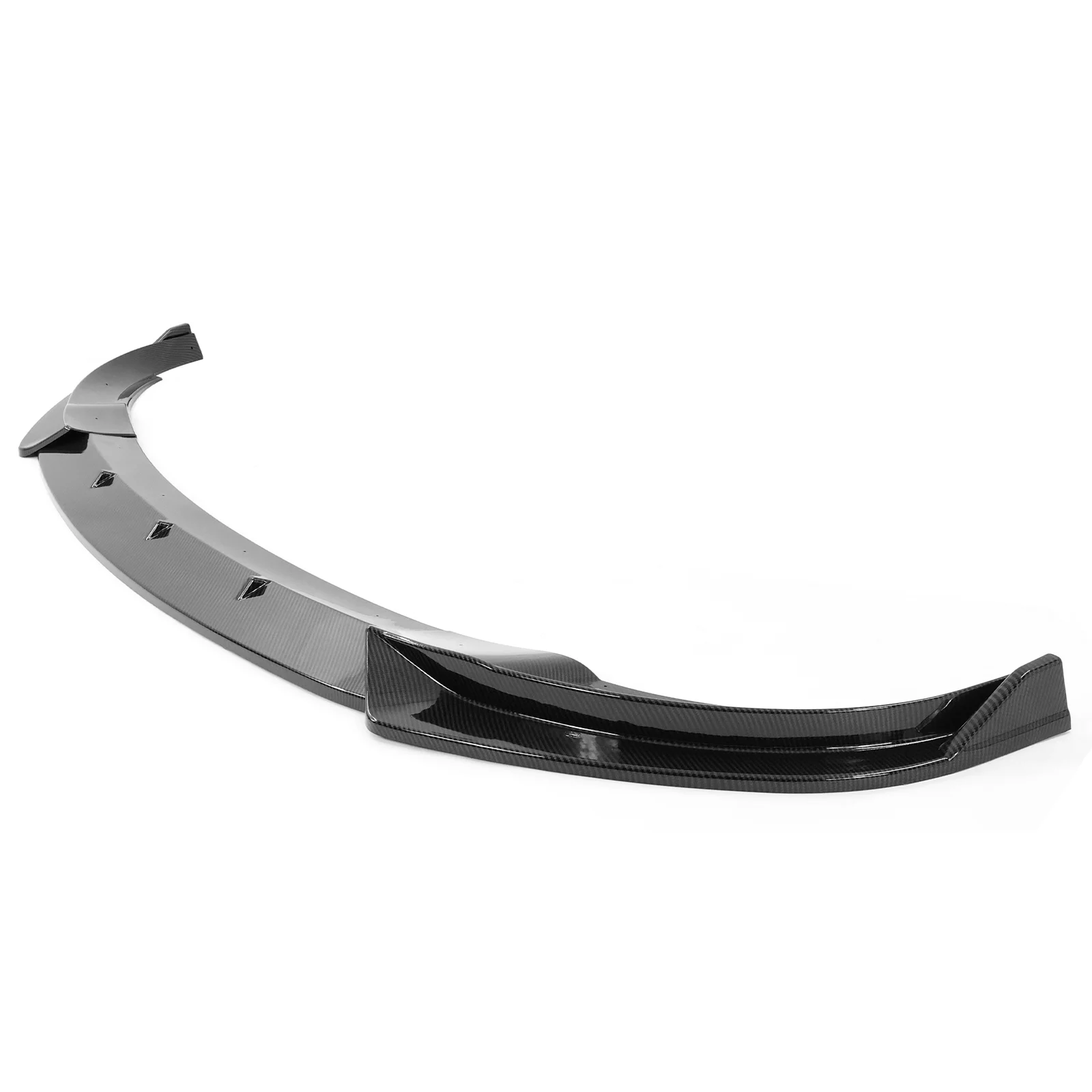 Ikon Motorsports Compatible with 20-23 Tesla Y 3PCS Front Bumper Lip Spoiler IKON Style PP Carbon Fiber Print