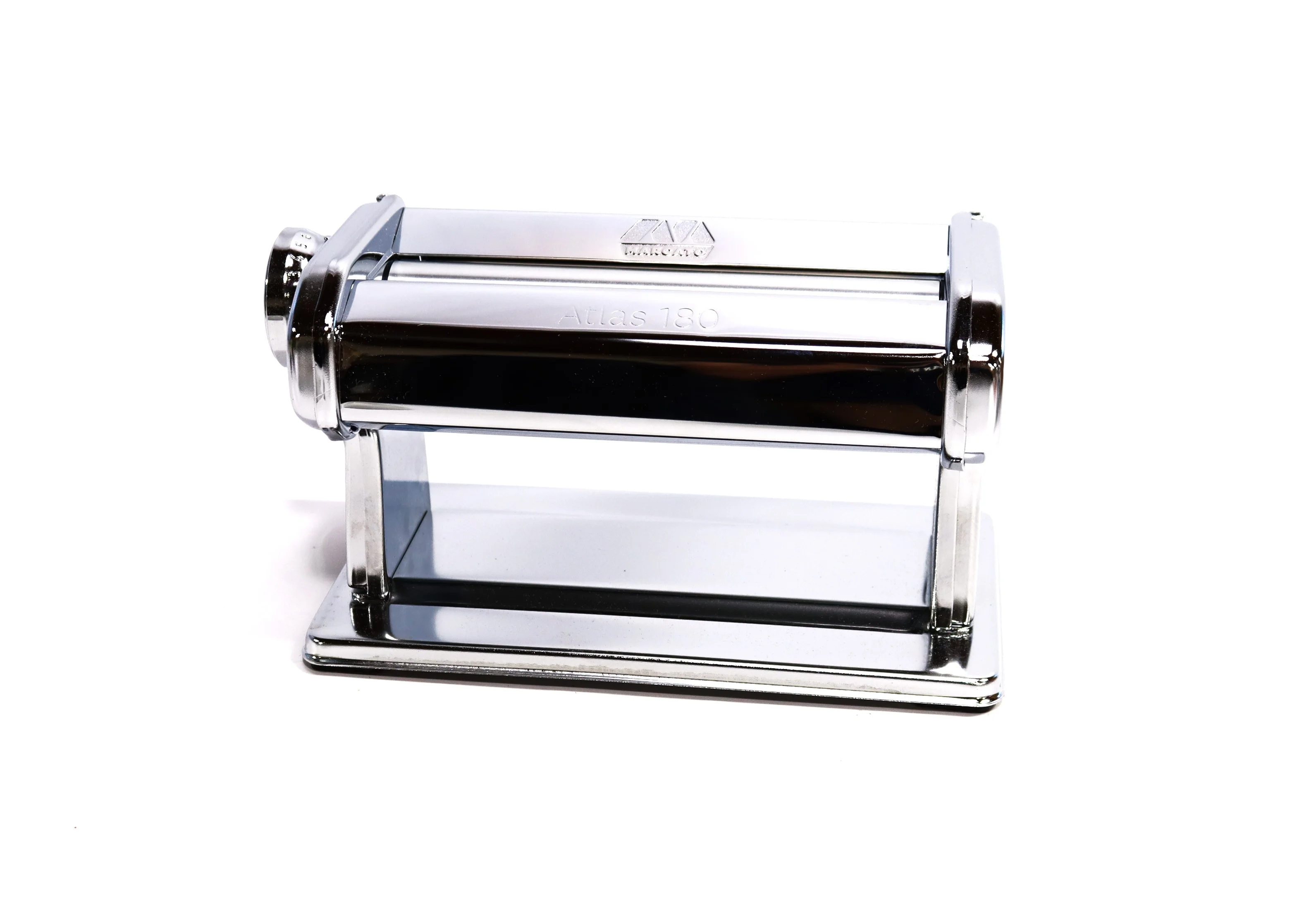 Marcato Atlas 180 Machine with Pasta Cutter, Hand Crank, and Instructions, Made in Italy, Silver