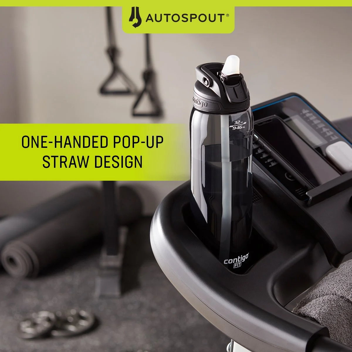 Contigo Fit, Plastic Water Bottle, Autospout Lid, Surge, 32 fl oz.