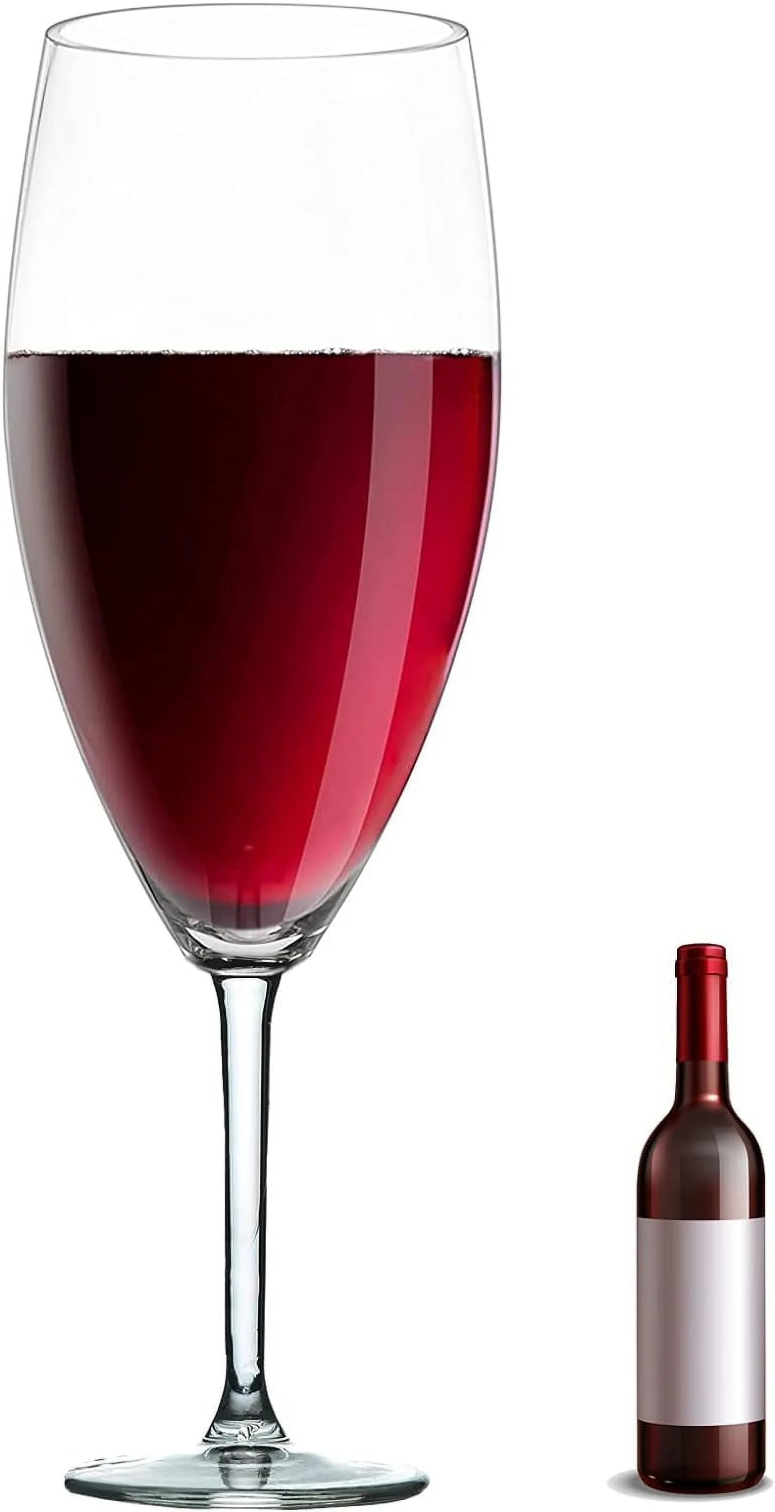 Worlds Largest Giant Wine Glass - Huge 32 Inches, 3.7 Gallons,  Pint, Huge Stemware, Clear Decorative Hand Blown Glassware, Large Novelty Stemware/Champagne Chiller, Oversized XL Goblet