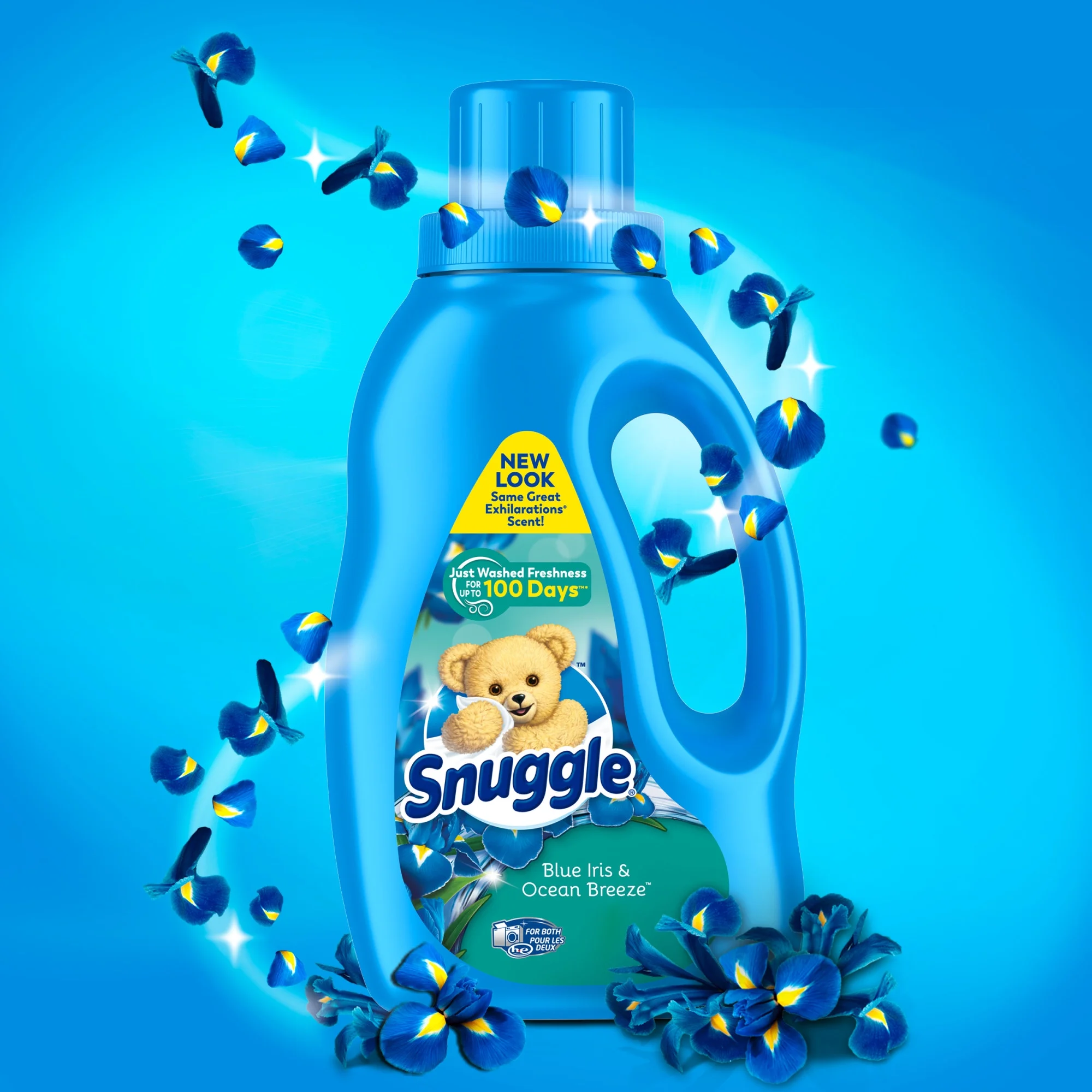 Snuggle Exhilarations Liquid Fabric Softener, Blue Iris & Ocean Breeze, 96 Ounce, 112 Loads