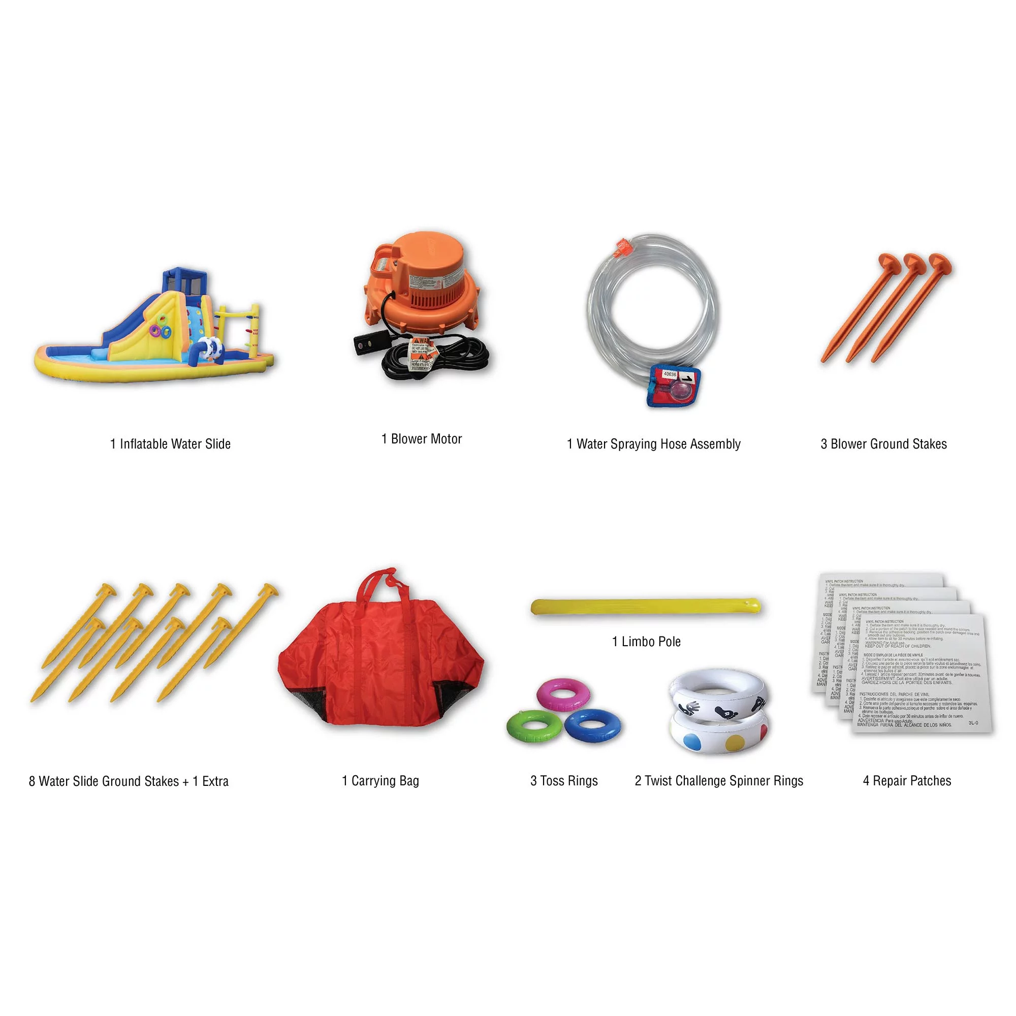 Banzai Inflatable Bouncer Water Game Park with Twister, Limbo, & Ring Toss