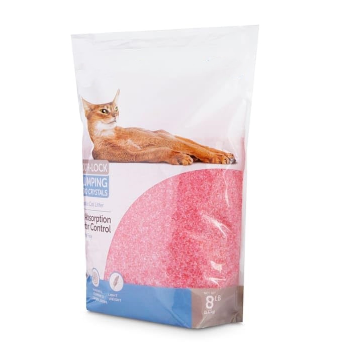 Scoopable Odor-Lock Clumping Micro Crystal Cat Litter in Pink Silica, 8 lbs.