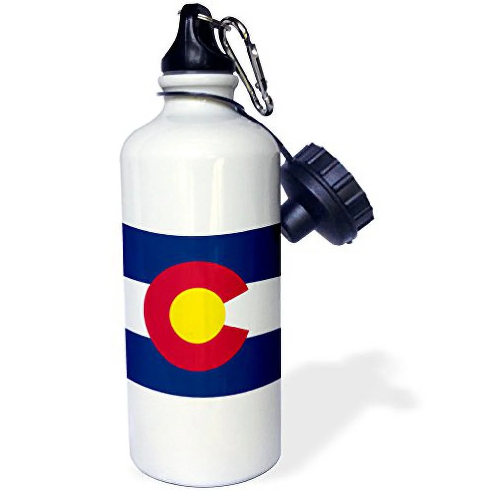 Flag of Colorado - US American state - United States of America USA - blue white red C yellow - CO 21 oz Sports Water Bottle wb-158296-1