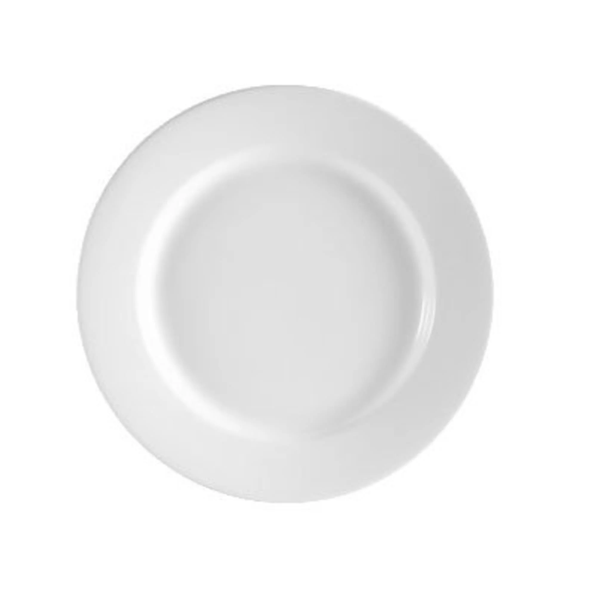 CAC RCN-21 Super White Rolled Edge Dinner Plate, Clinton, Round-1 Dozen