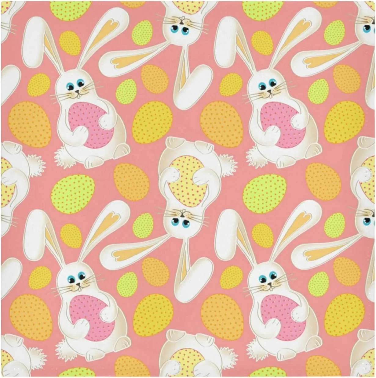 Dreamtimes Easter Cloth Napkins 6PCS,Cute Bunny White Rabbit Easter Colorful Eggs Soft and Skin Friendly Dinner Napkins Washable for Dinner, Hotel,Reunion,BBQ Party