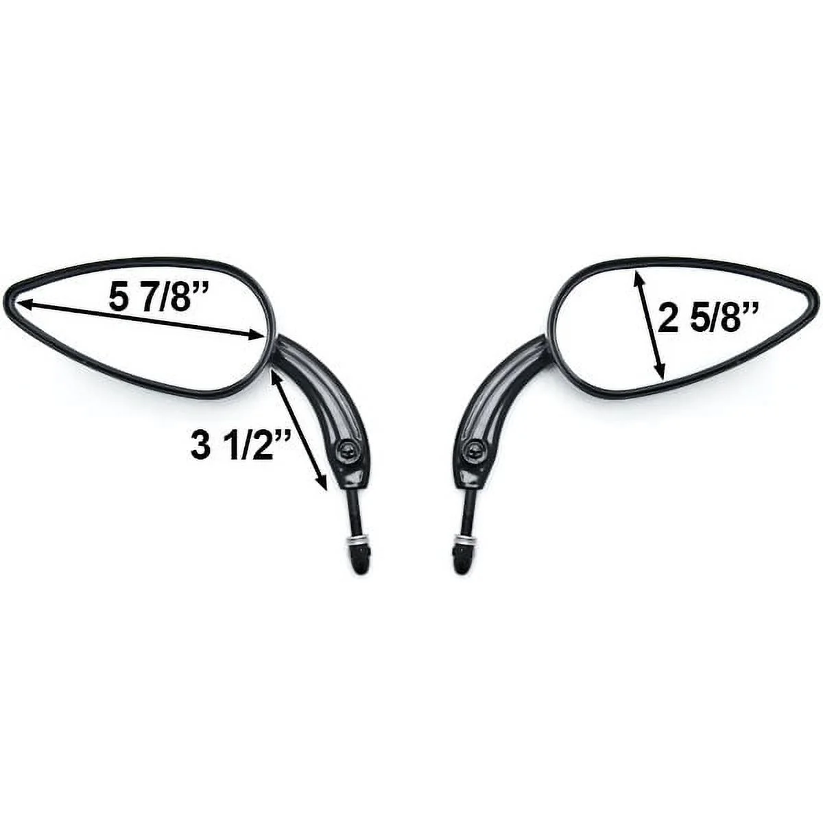 Krator Black Mirrors Universal Motorcycle Cruiser Compatible with Harley Davidson Electra Glide Classic