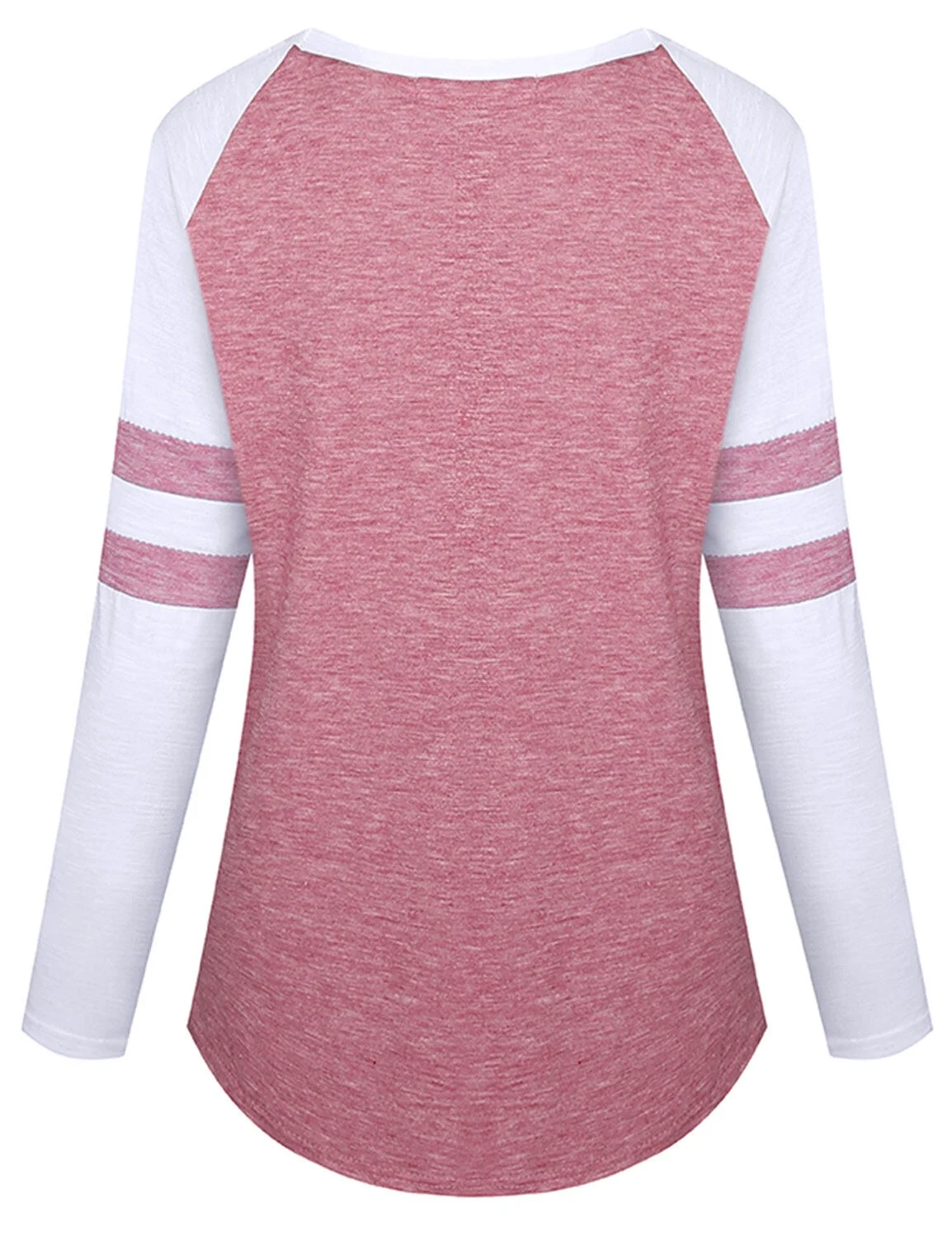 STARVNC Women Stripe Splice Long Sleeve Crew Neck Shirt