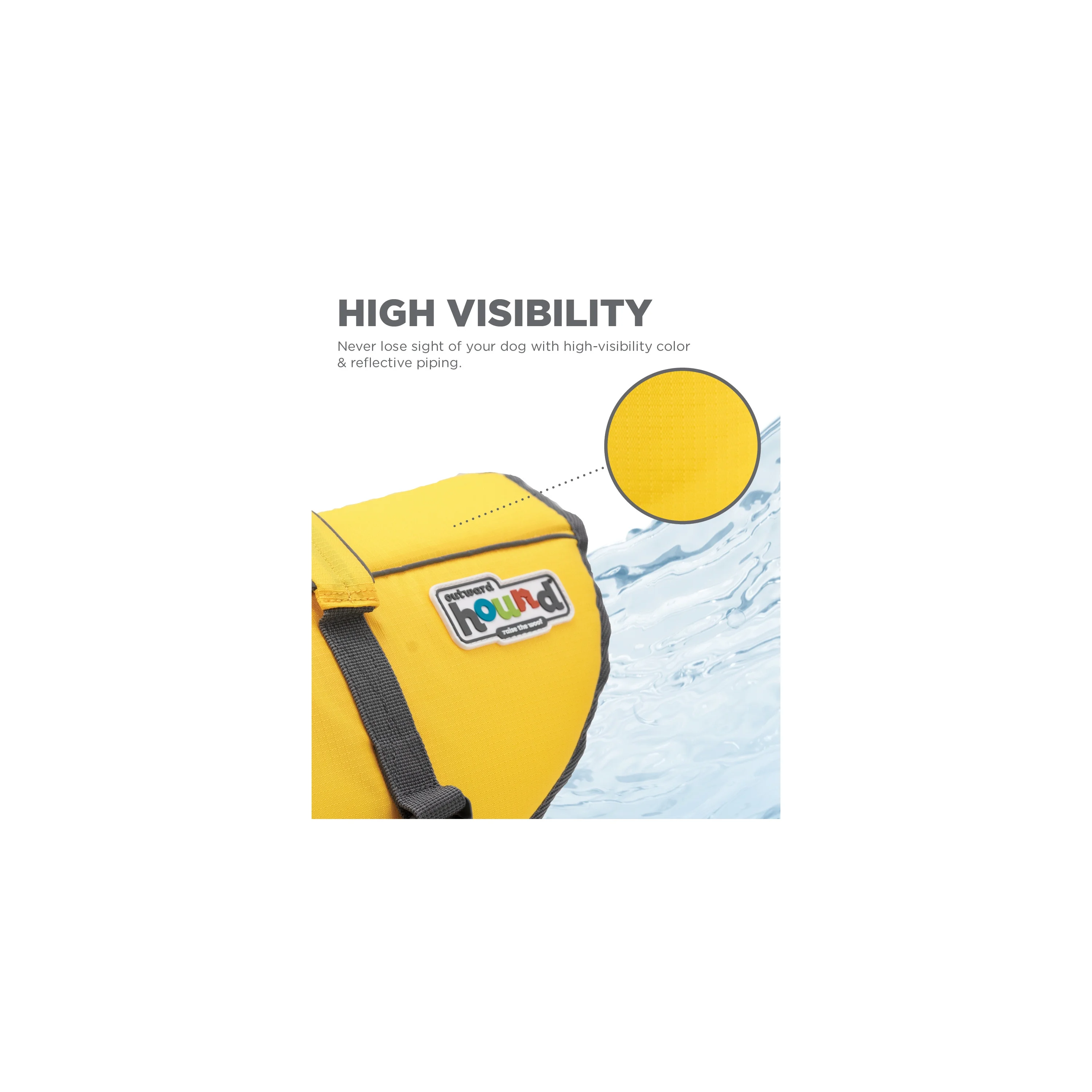 Outward Hound Granby Splash Dog Life Jacket, Yellow, Large