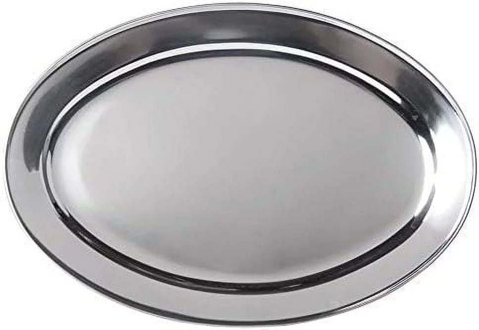Stainless Steel Oval Platter, Large, 26 X 18-Inch Serving Platter By