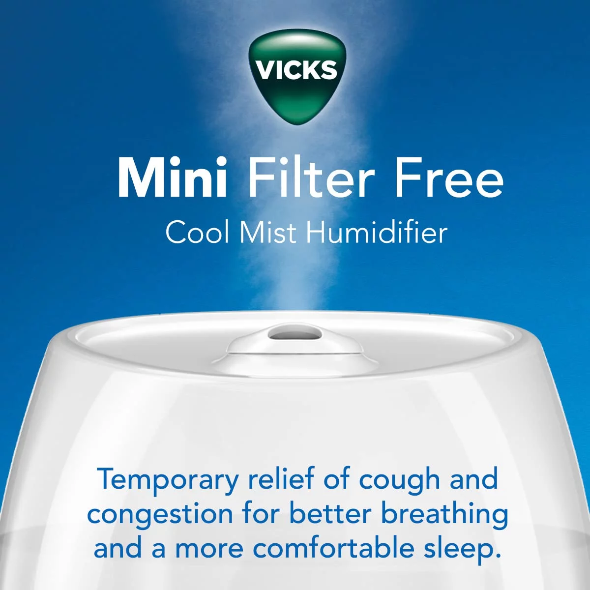 Vicks 0.5 Gallon Mini Filter Free Cool Mist Humidifier, (Pack of 18)