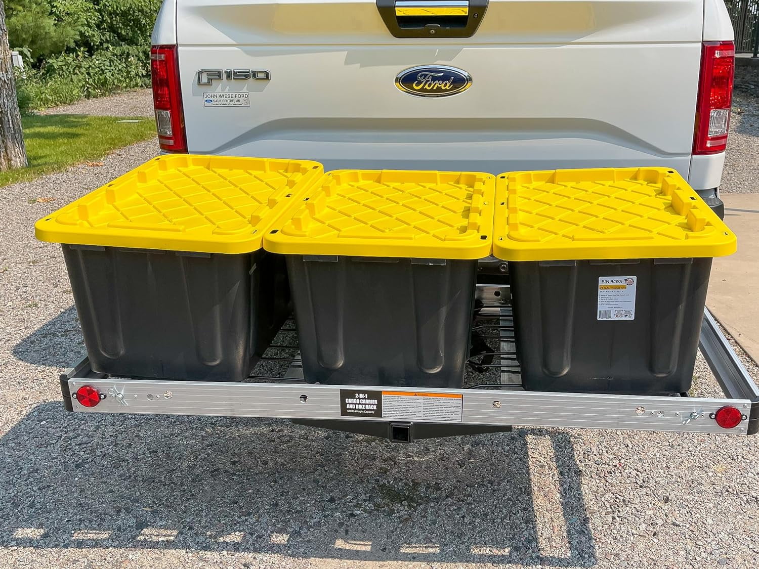 Heavy Duty 2-In-1 Aluminum Automotive Cargo Luggage With Bike Hitch Rack