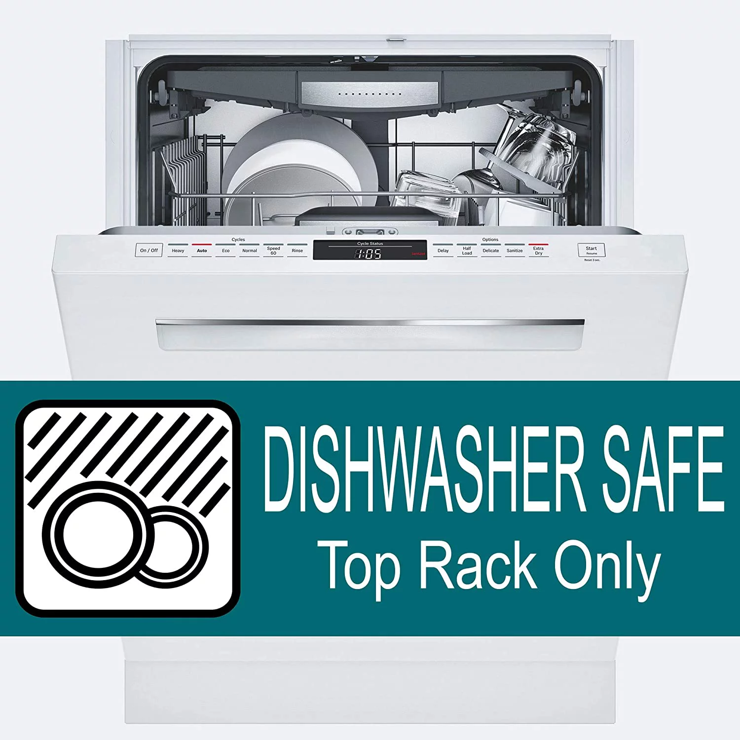 Rolling Sands 24 Ounce BPA-Free Clear/Rainbow Plastic Water Bottles, Set of 10, Made in USA