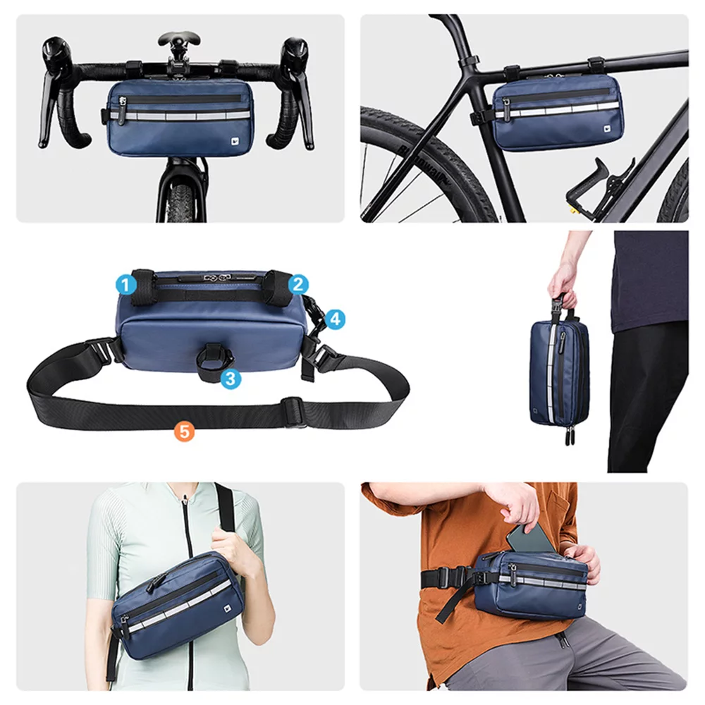 Bike Handlebar Bag Front Beam Bag Multifunctional Shoulder Bag Waist Bag Crossbody Bag Bike Pouch