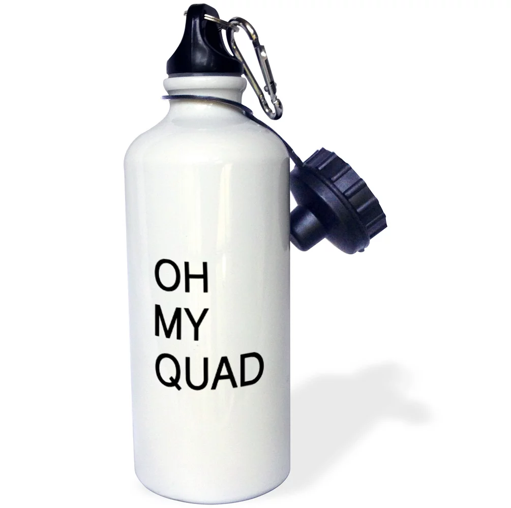 3dRose OH MY QUAD - Straw Water Bottle, 21-ounce