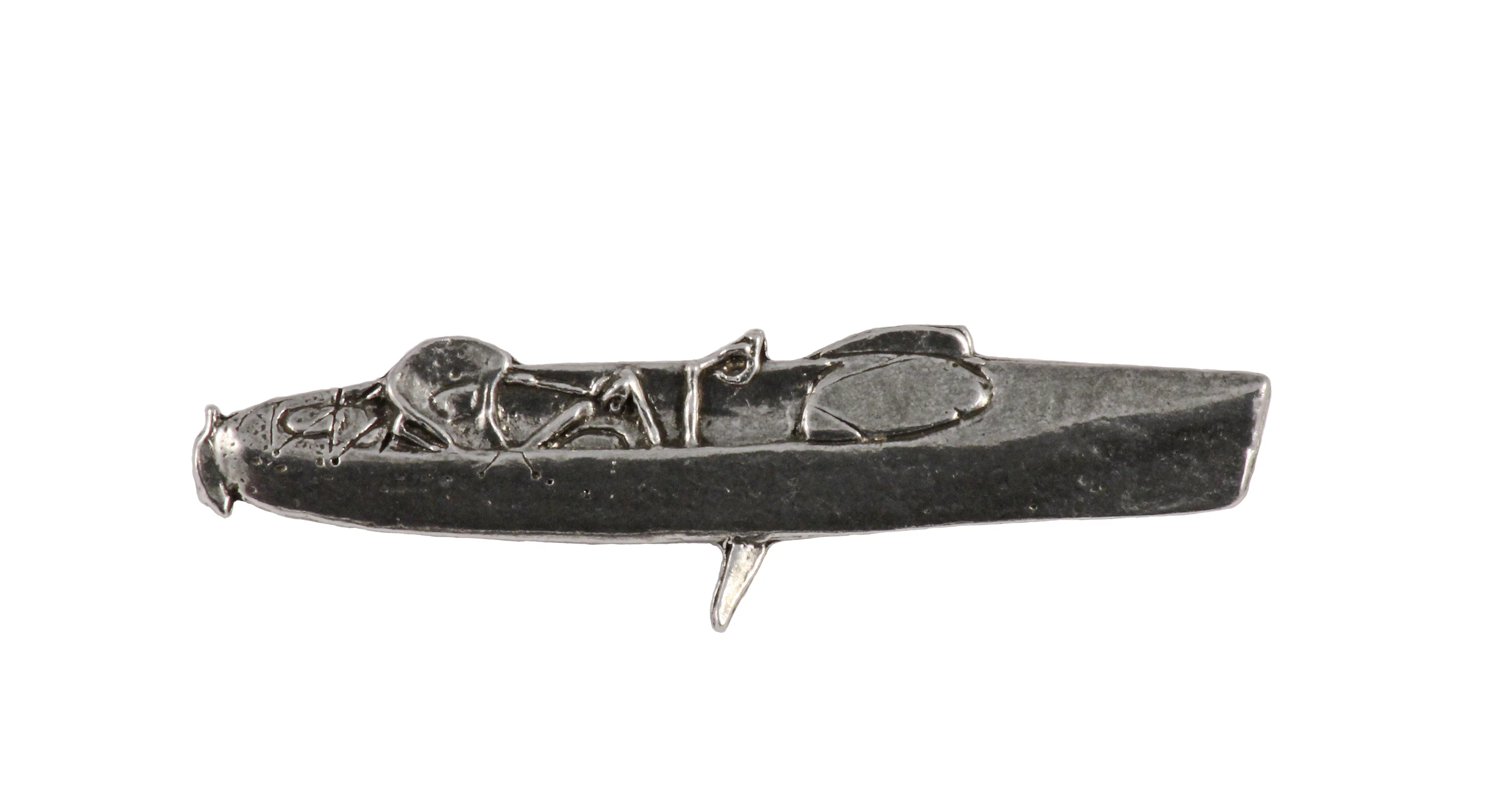 Hobie Fishing Kayak, Pewter, Hat, Lapel, Brooch, Pin, Pins, Made in USA, Over 50 Boating, Fishing Designs Available, Creative Pewter Designs. A018