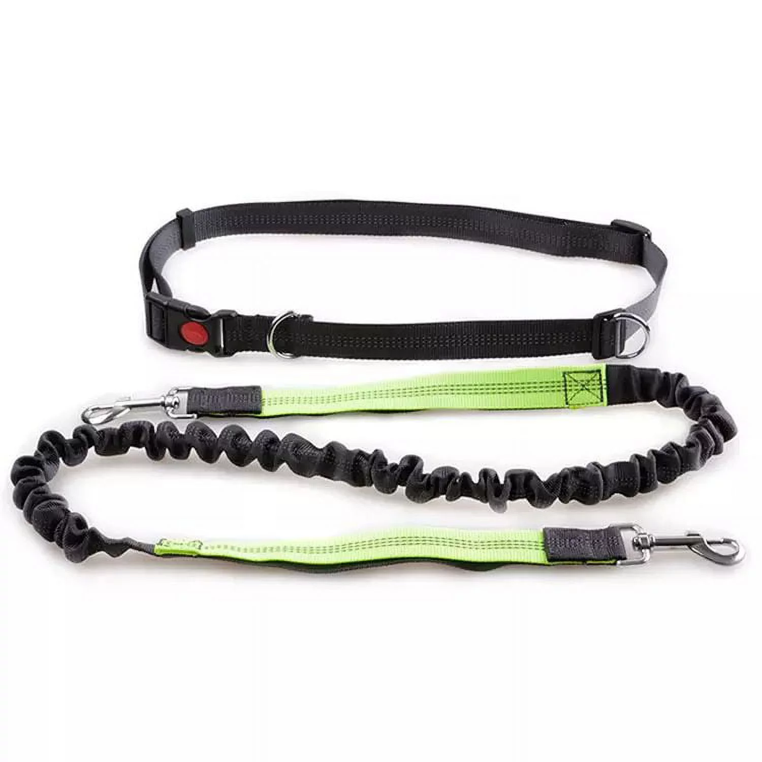 Elastic Dog Leash Hands Free Reflective - Black Green