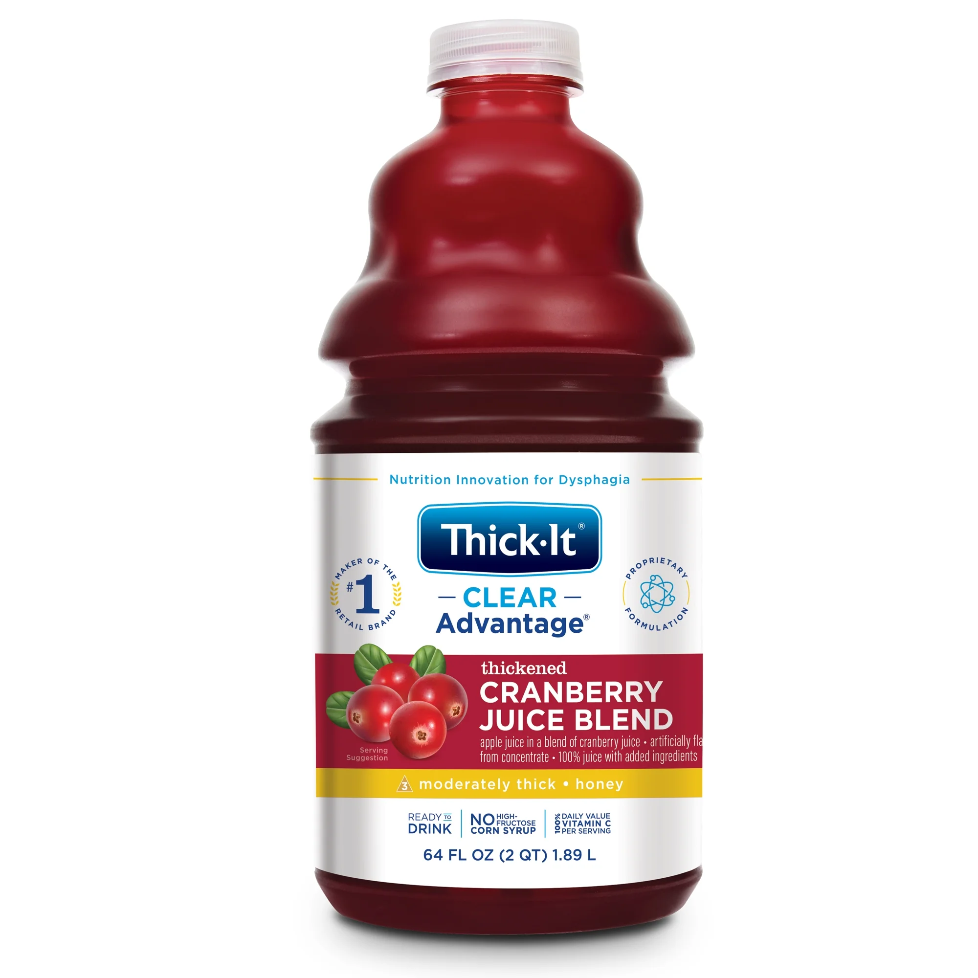 Thick-It Clear Advantage Thickened Beverage Cranberry 64 oz. Bottle 4 Ct