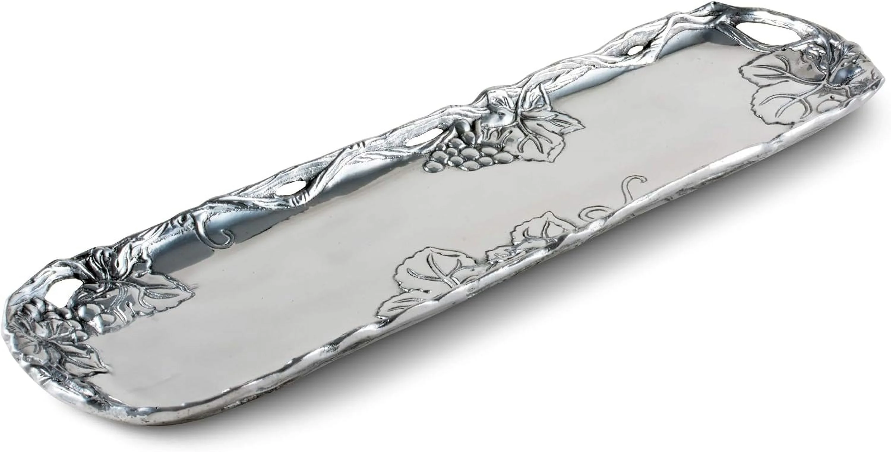 Designs Aluminum Metal Grape Vineyard Oblong Tray Heavy Vineyard Serving Platter 18 Inch X 5.25 Inch