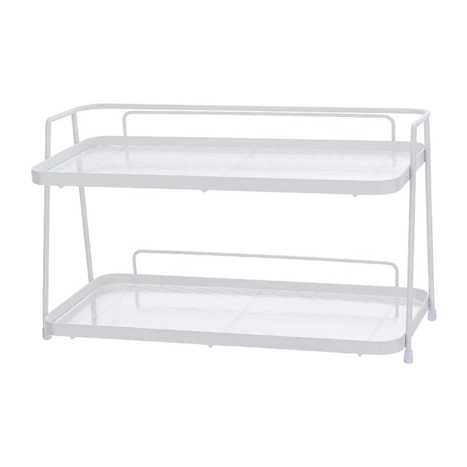 Storage Shelf, Cosmetic Rack, 2 Tier Bathroom Organizer Shelf, Bathroom Countertop Organizer, for Home Cabinet Shampoo Bedroom Spice Bottles White