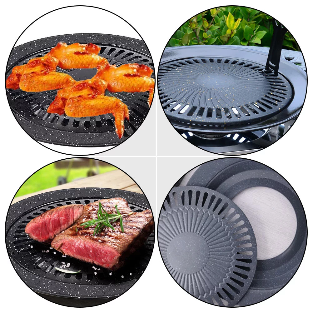 Round Frying Pan Home Roaster Trays Creative Double Tired Enamel Bakewares