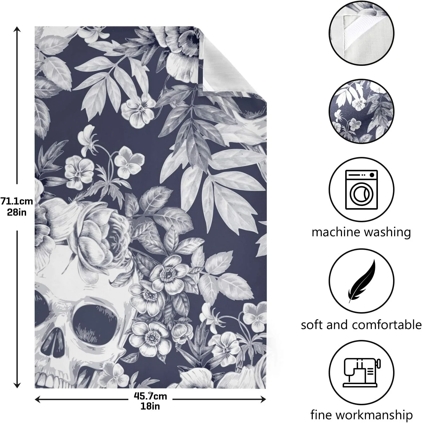 GZHJMY Skull Kitchen Dish Towel Set of 4, Super Absorbent Soft Drying Cloth Tea Bar Towels, 28