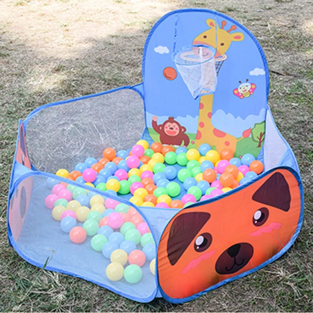 Kids Ball Pit Ball Tent Toddler Ball Pit with Basketball for Children (Blue Fawn)