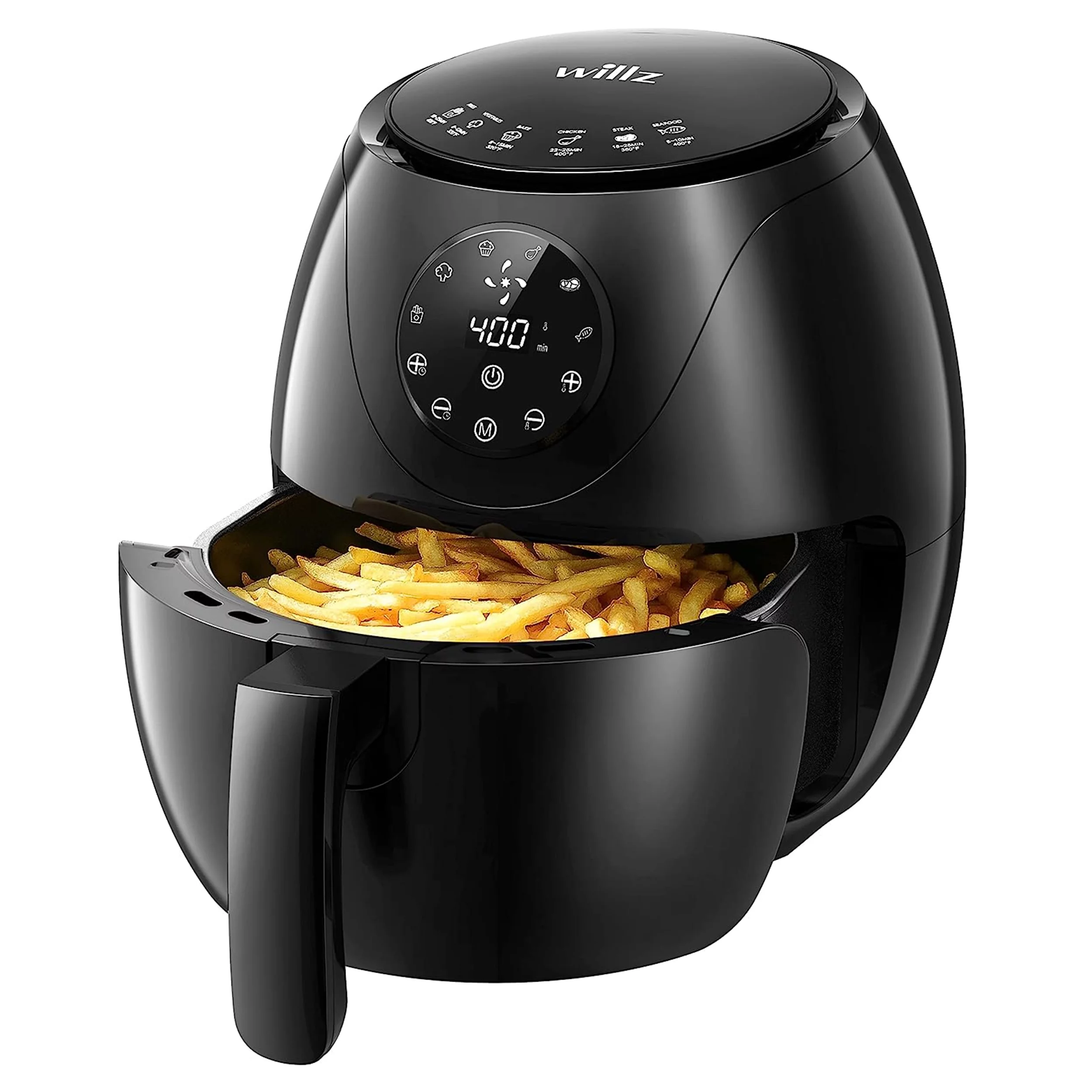 Willz 3.5 Quart Digital Air Fryer with 6 Preset Functions in Black