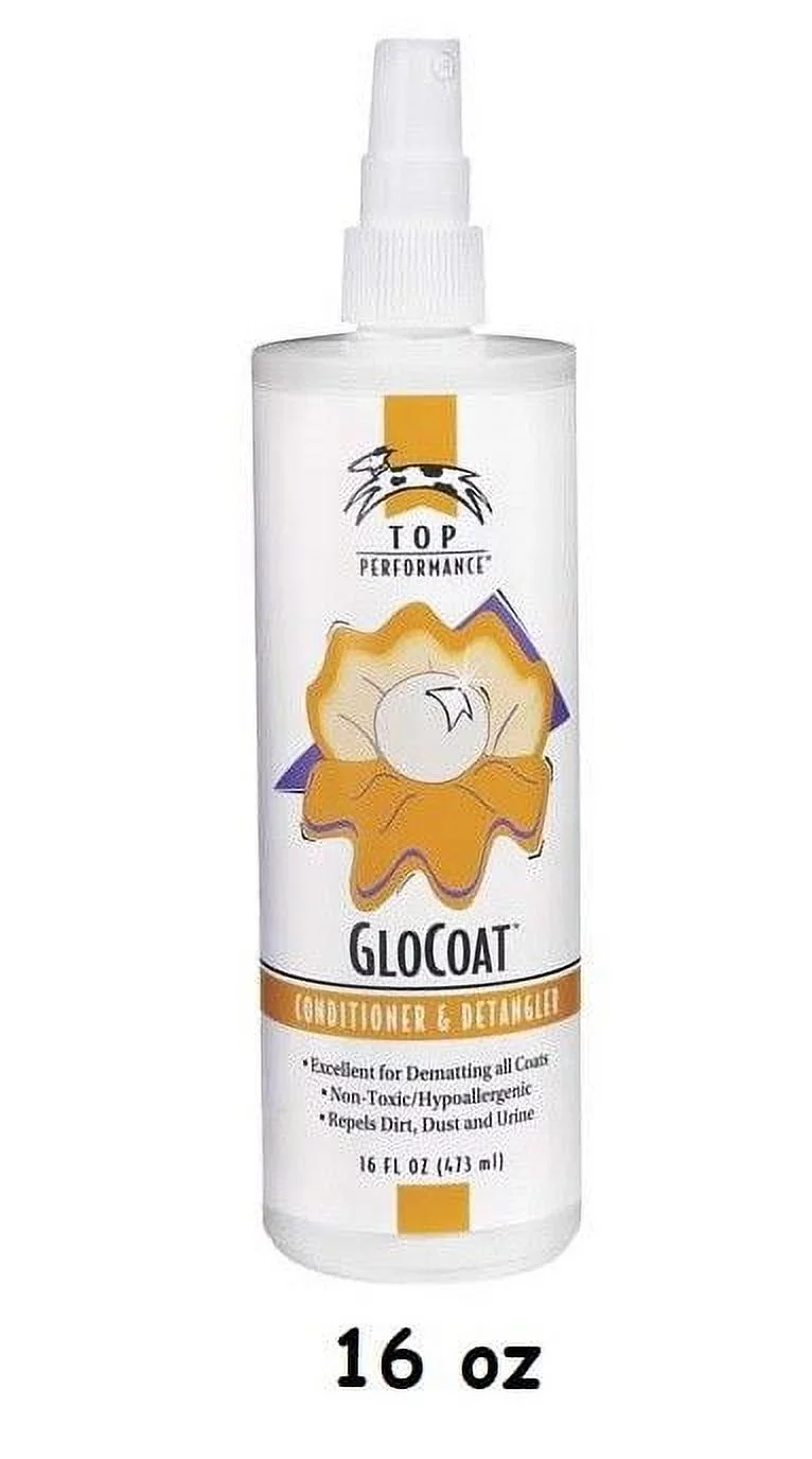 Glo Coat Dog Leave In Detangling Conditioner Cherry Almond Scent Choose Size (16 Oz Spray)
