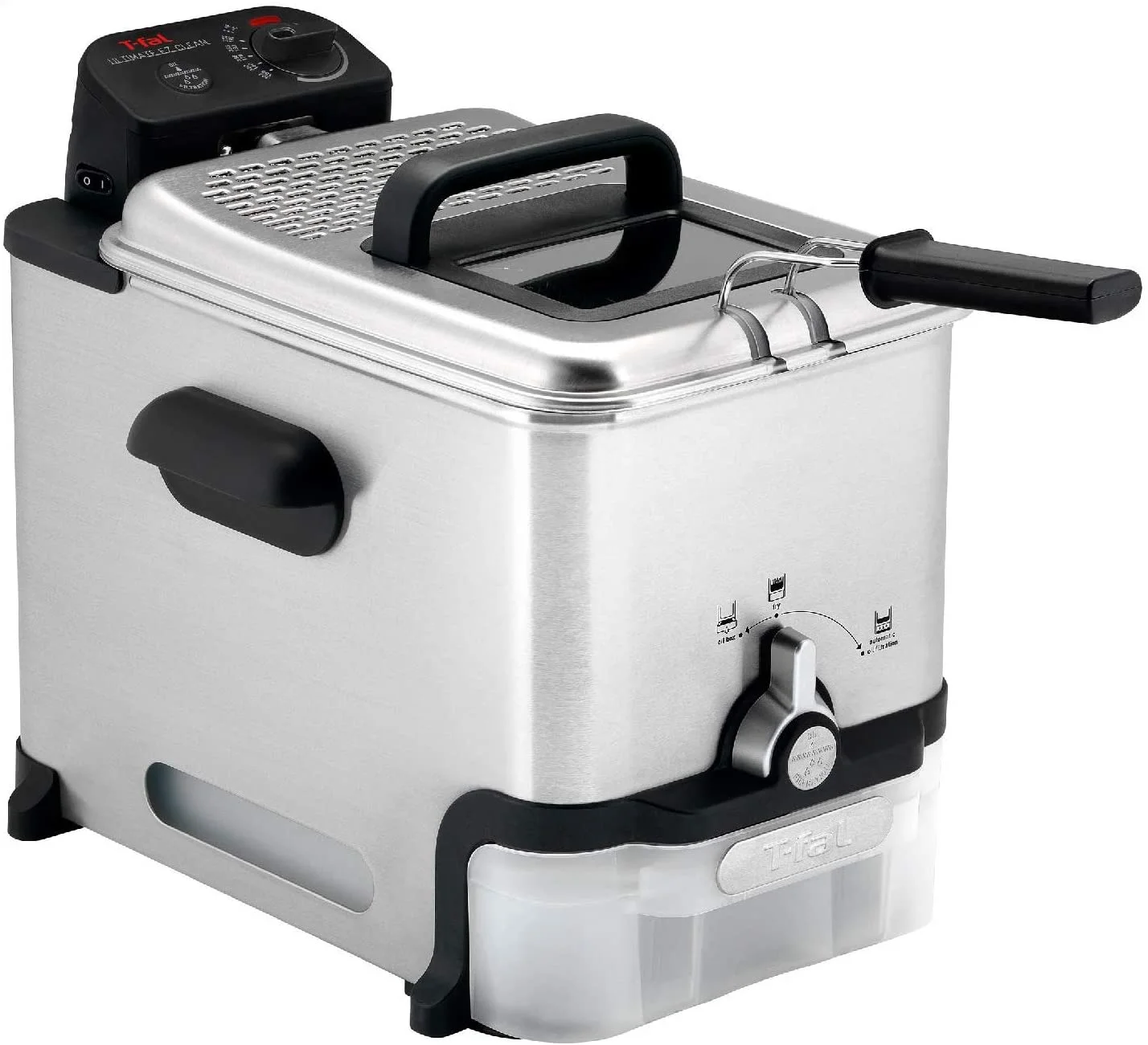 T-fal 3.5L Deep Fryer with Basket, 1700W, Oil Filtration, Temp Control, Digital Timer, Dishwasher Safe Parts
