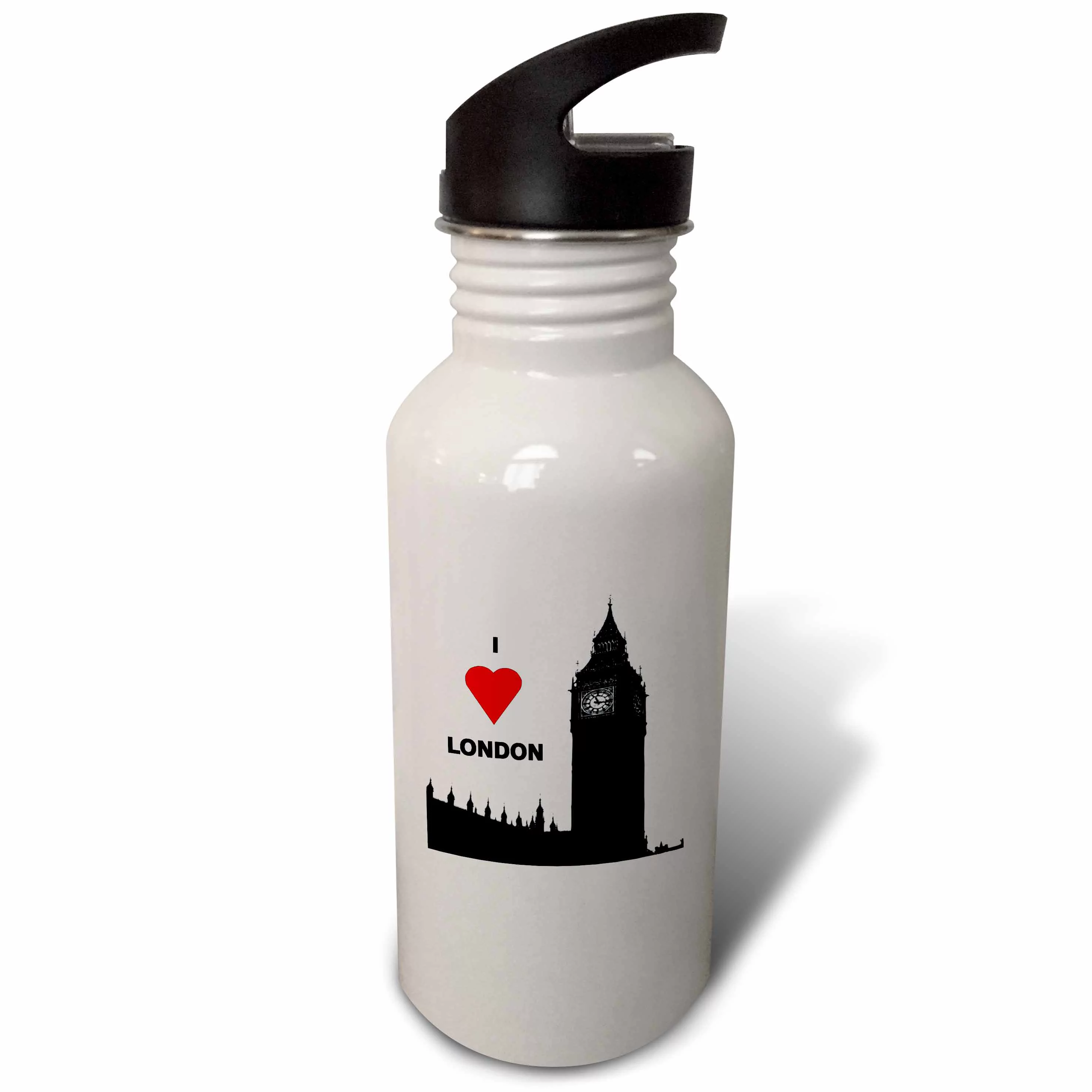 3dRose I Love London, Sports Water Bottle, 21oz
