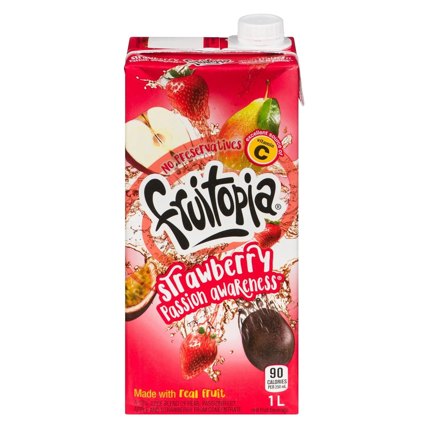 Fruitopia Strawberry Passion Awareness Juice, 1 L/35 fl. oz. Bottle {Imported from Canada}