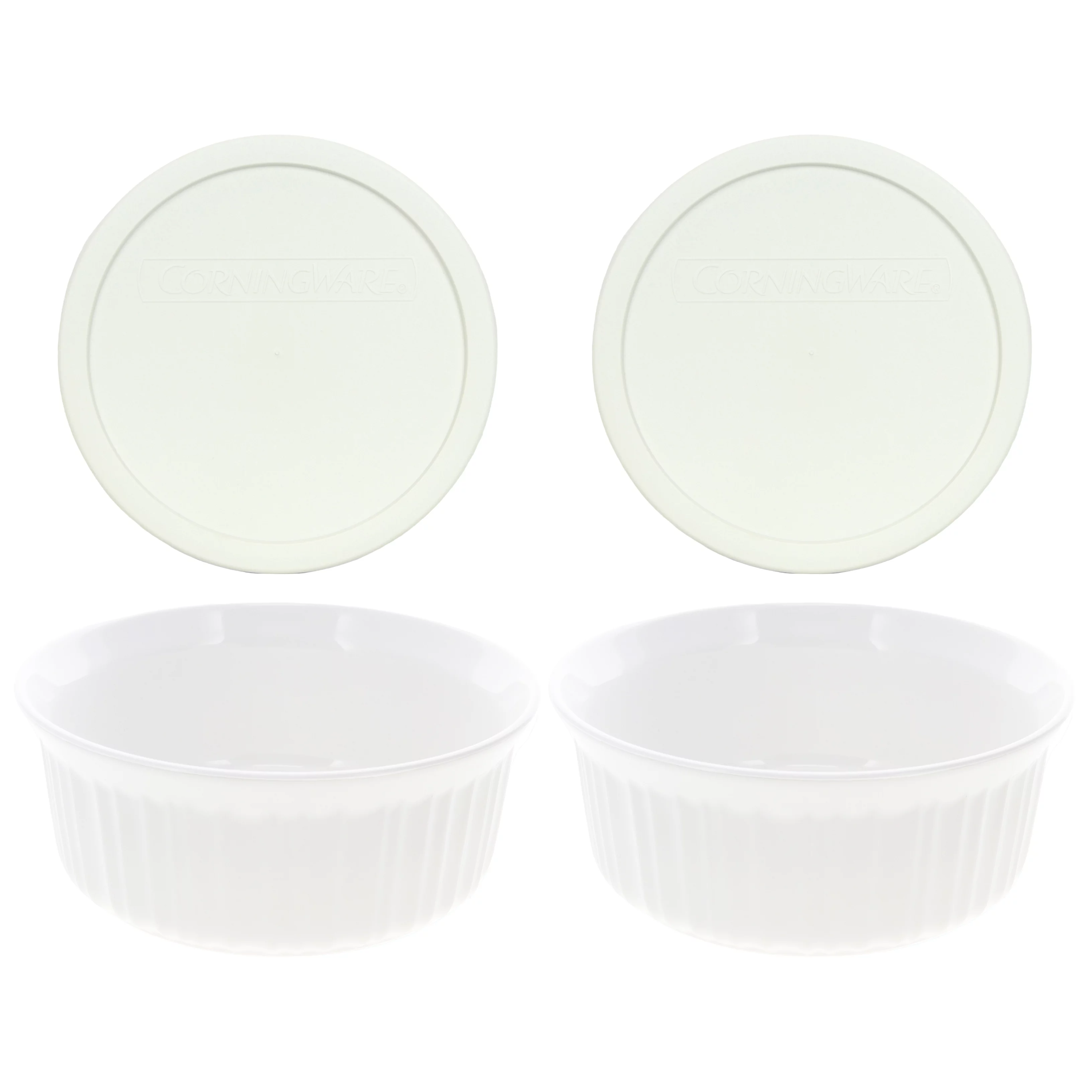 Corningware FS5 1.4L French White Casserole Dish and F-5-PC Plastic Lid (2-Pack)