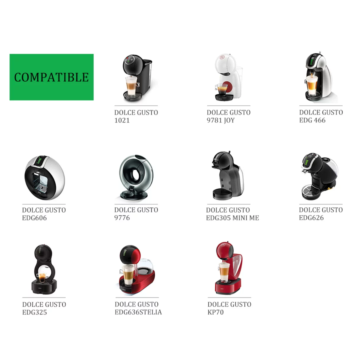 I Cafilas Reusable Coffee Capsule Pods Filters Compatible for Dolce Gusto Machine, 1 Capsule+1 Tamper+1 Base