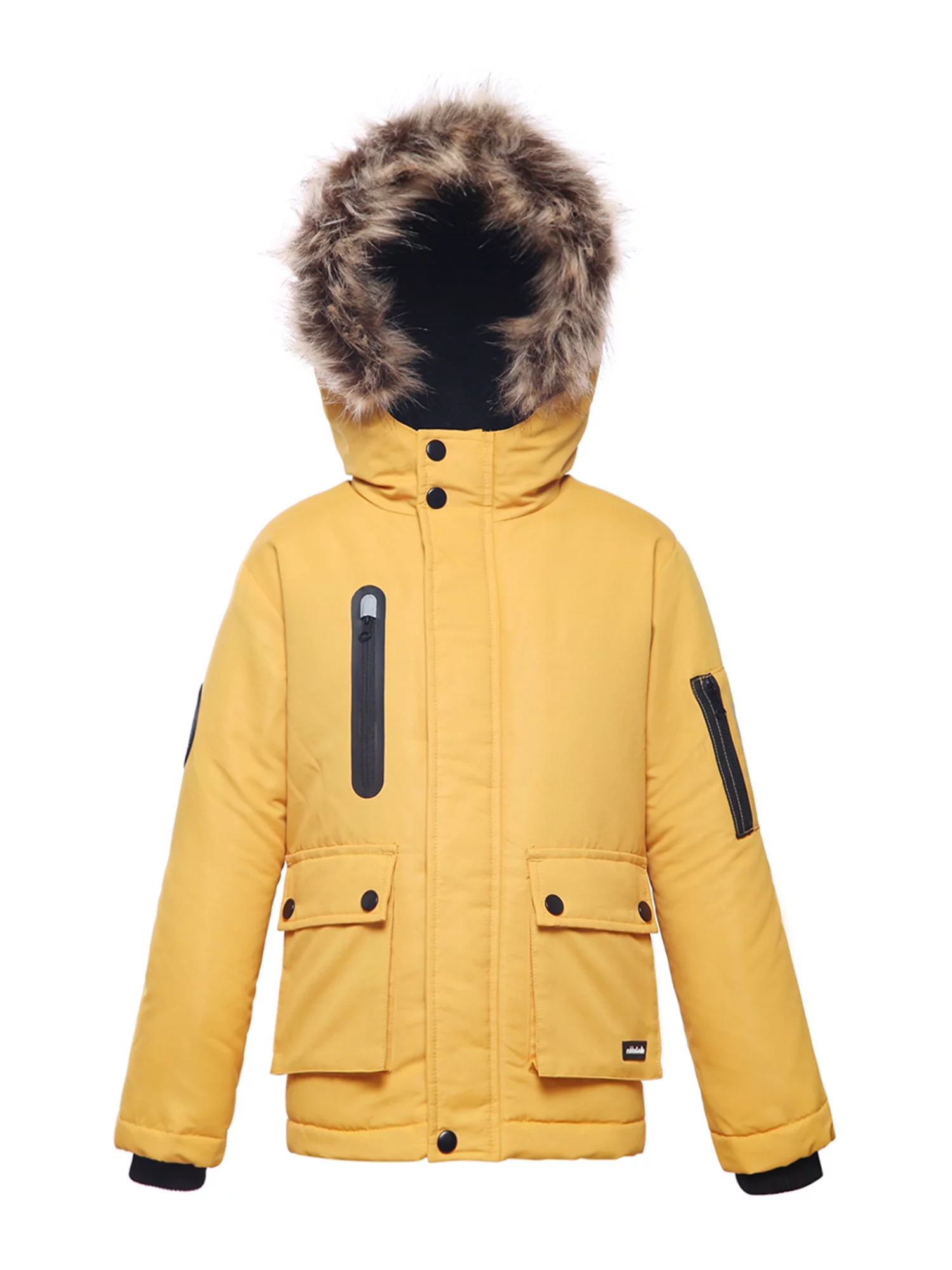 Rokka&Rolla Boys' Winter Coat with Faux Fur Hood Parka Jacket, Sizes 4-16