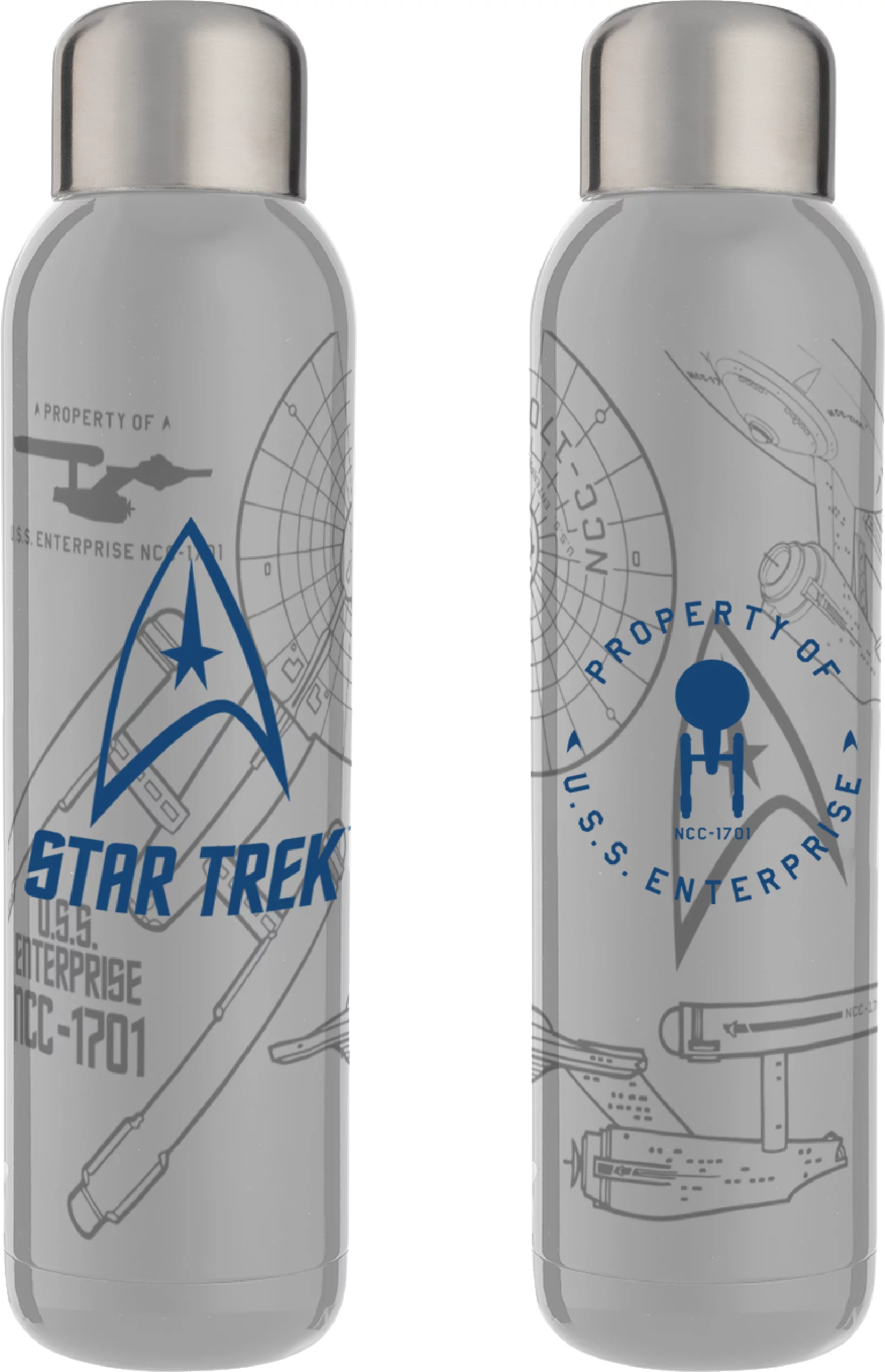 Star Trek Series U.S.S. Enterprise Symbol 22 Oz. Stainless Steel Water Bottle