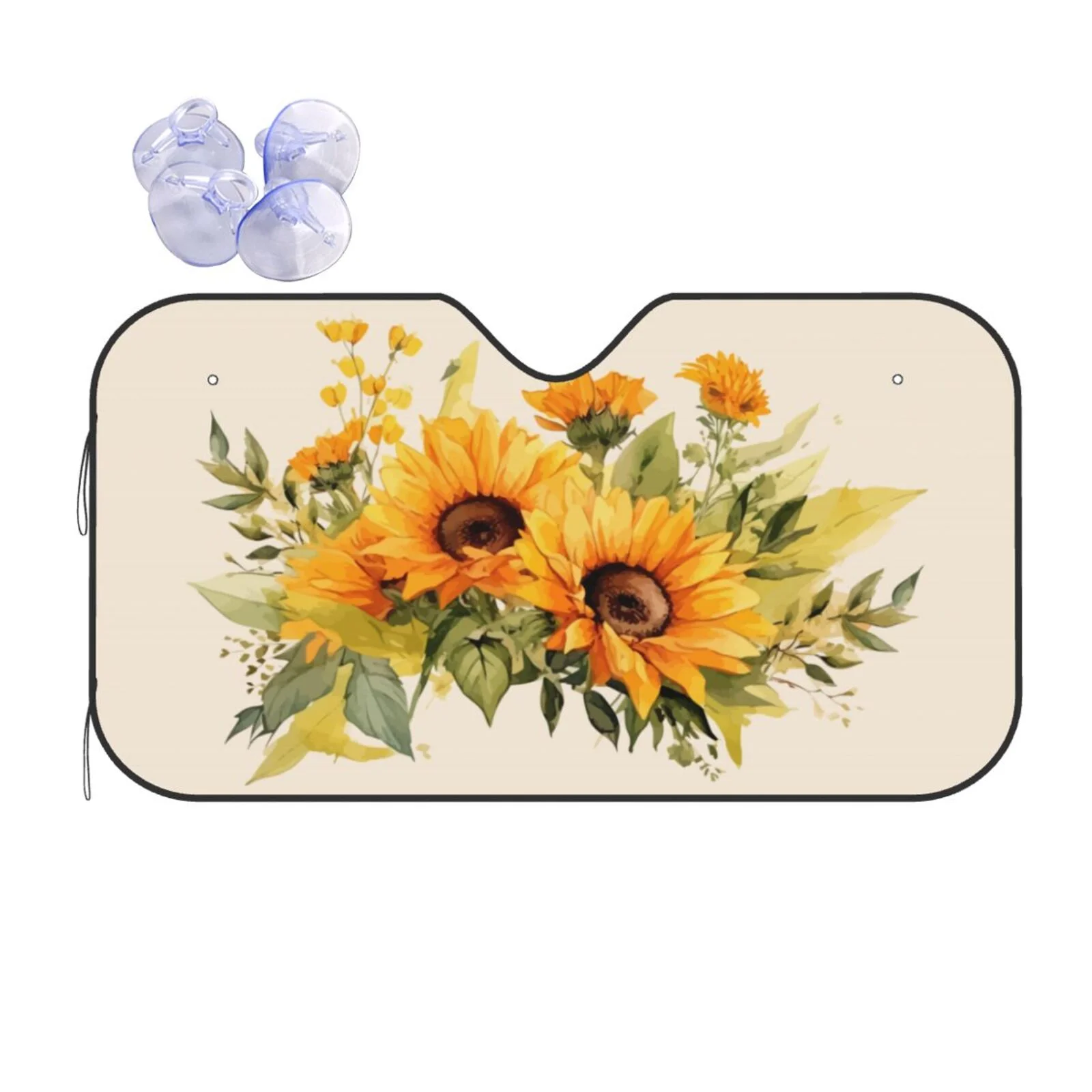 XMXT Car Sun Shade Windshield, Beautiful Sunflower Watercolor Sunshade for Car Windshield Sun Shades for Car SUV Truck, s