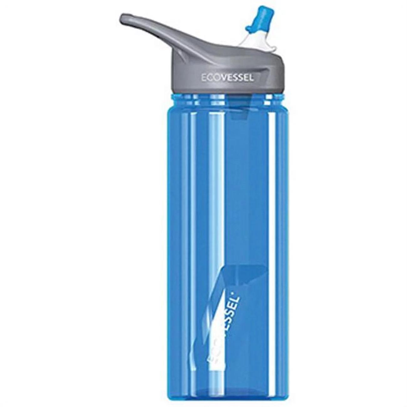 Eco Vessel 734074 24 oz Wave Tritan Sport Water Battle with Straw, Hudson Blue