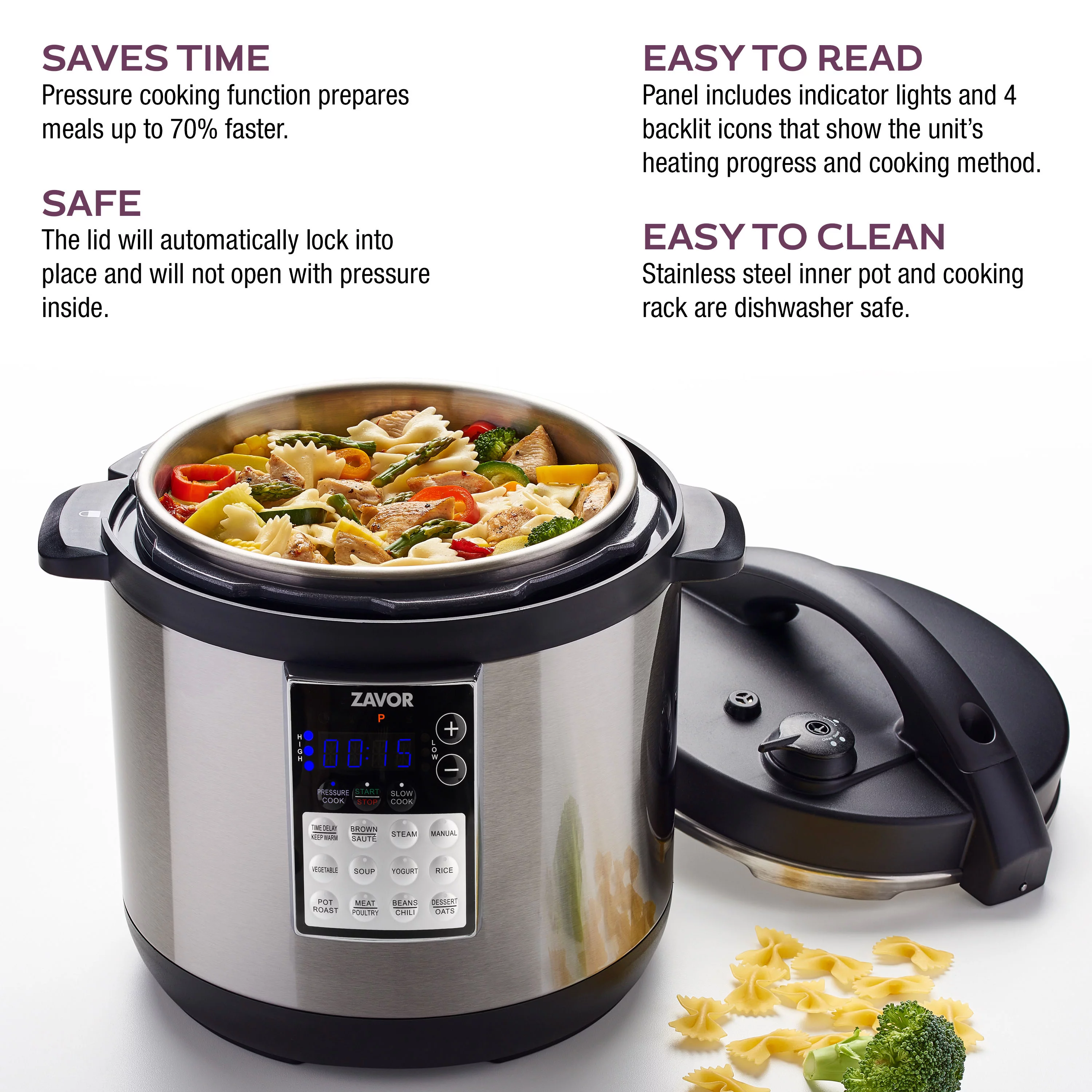 Zavor LUX Edge Multicooker, Electric Pressure Cooker, Rice and Slow Cooker