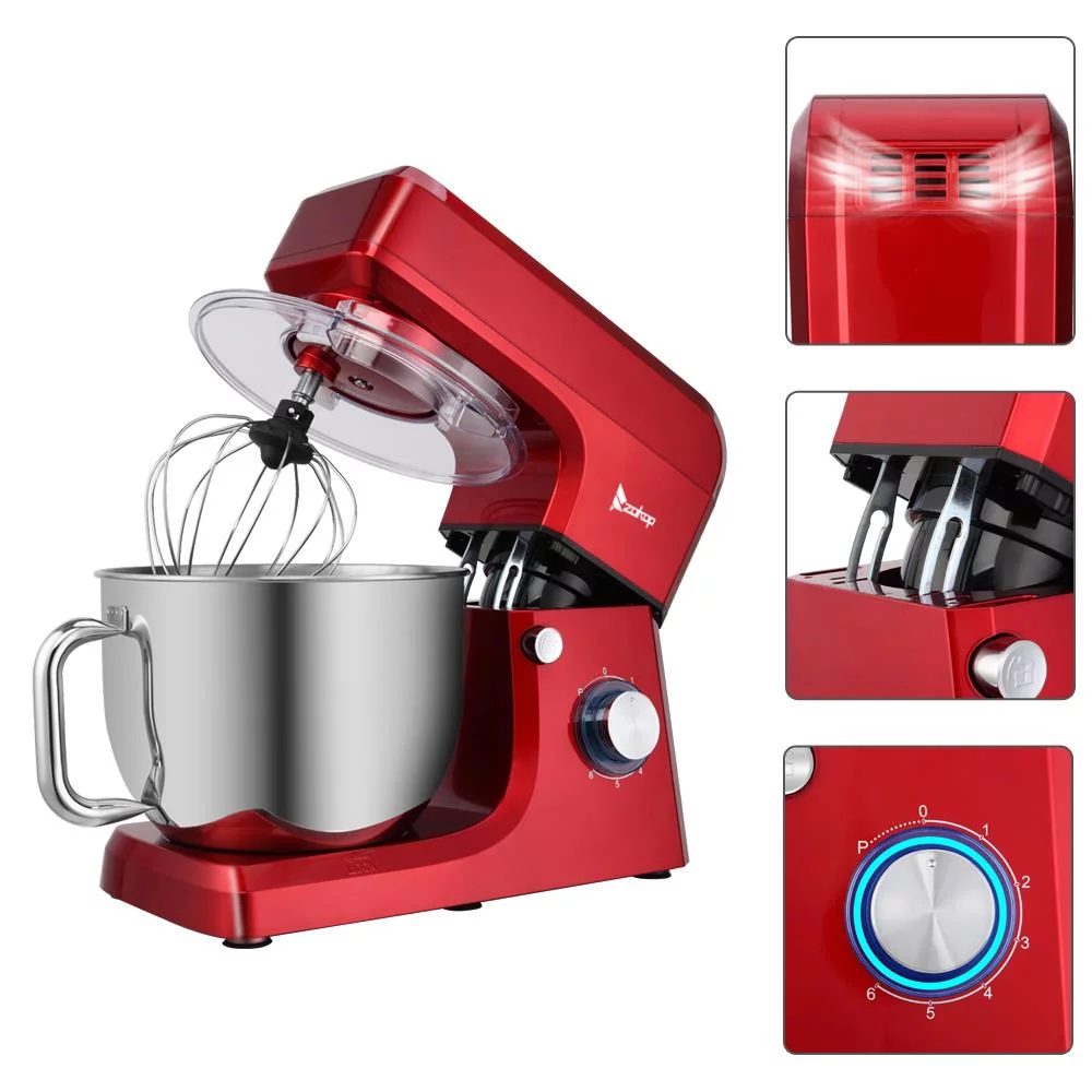 Mother's Day Sales - 660W Dough Mixer Tilt-Head Electric Mixer With 7.5Quart Stainless Steel Bowl, Red