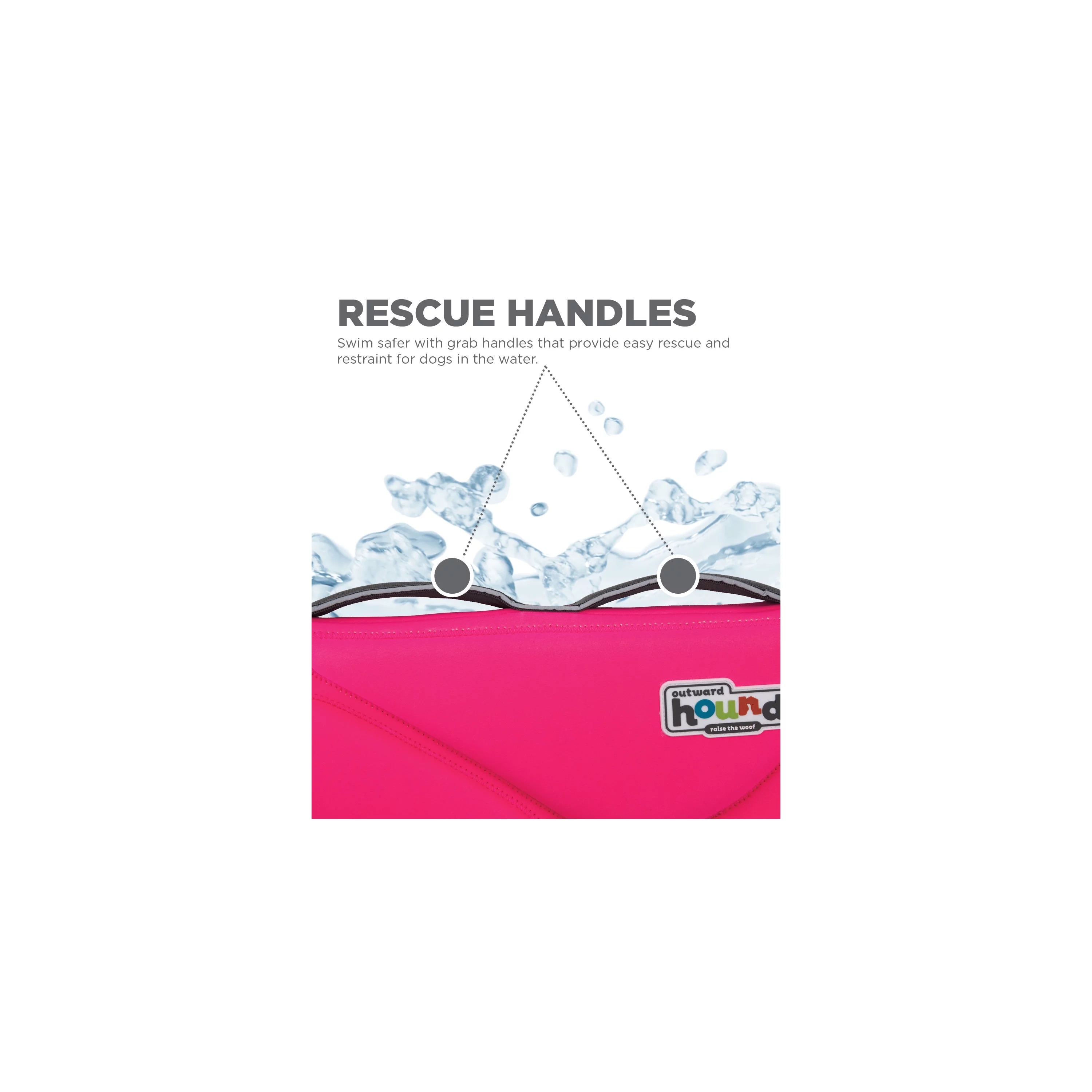 Outward Hound Dawson Swim Dog Life Jacket, Pink, Medium