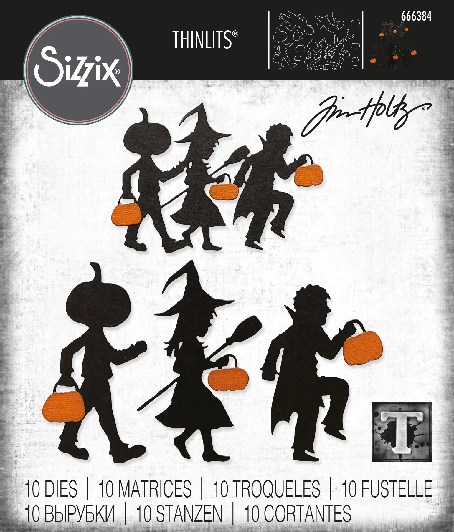 Sizzix Thinlits Dies by Tim Holtz 10/Pkg-Halloween Night