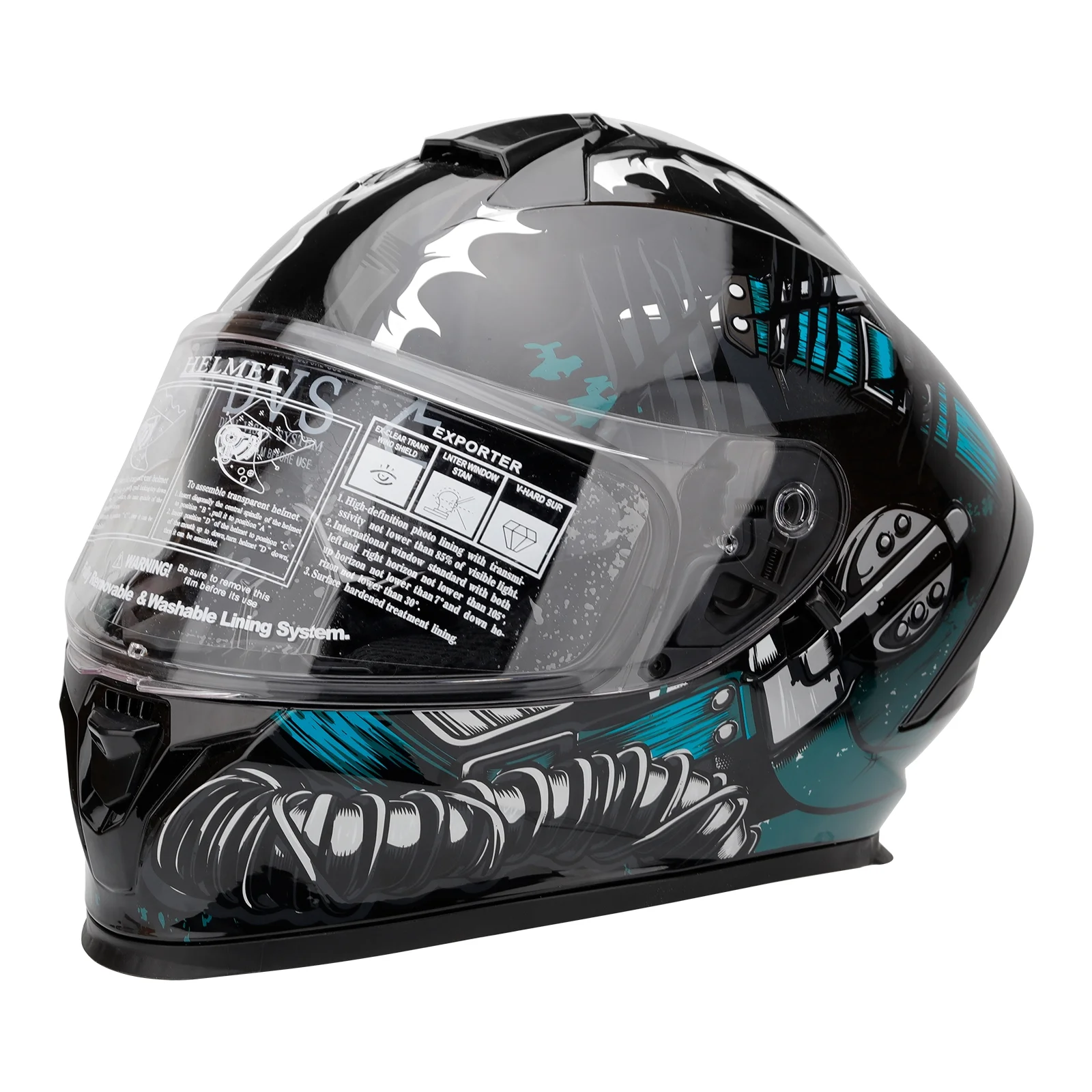 Meterk Motorcycle Helmet Unisex Adult Cool Rider Equipment Four Seasons Motorbike Helmet Dual Visor Flip Full Face Helmet Built in Sunglasses Breathable Easy on and off