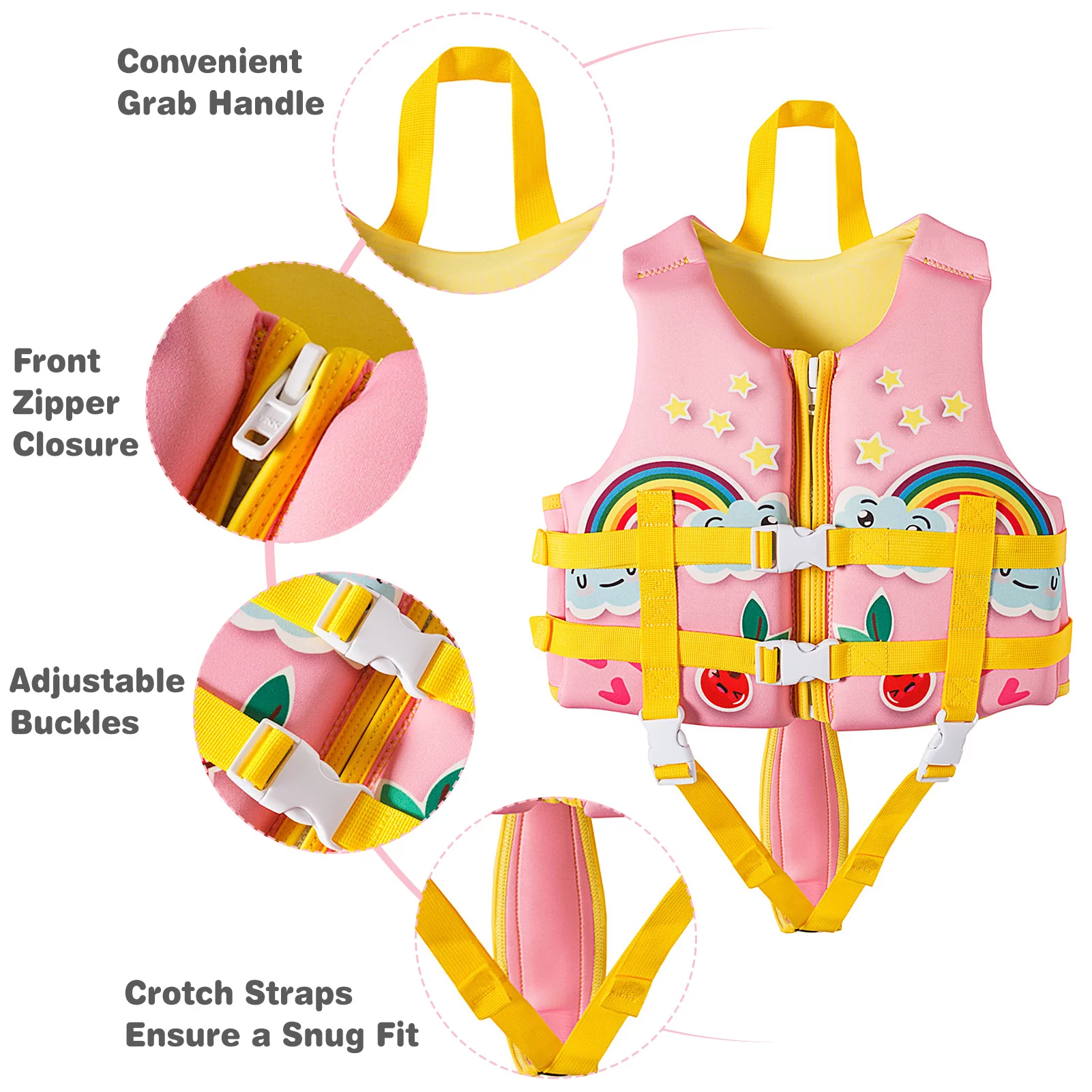 Andoer Life Jacket,Vest Flotation Swimwear Swimsuit L-xl Kids Under 66lbs Enhanced Vest Kids Under Kids Vest Kids