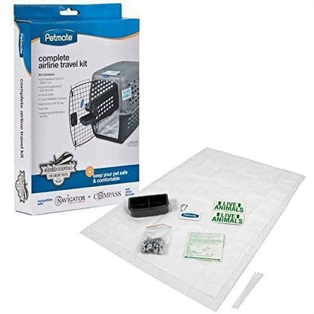 Airline Travel Kit for Dogs Safe PetKennel Pad Live Animal Sticker Portable Bowl