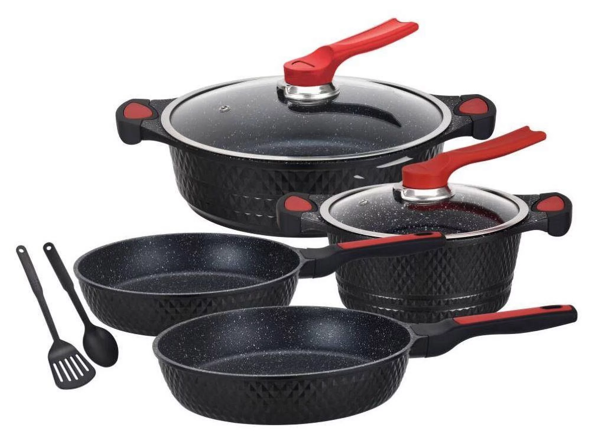 KUNG FU - 8pc Die Cast Aluminum Cookware Set (includes 2 utensils!!)