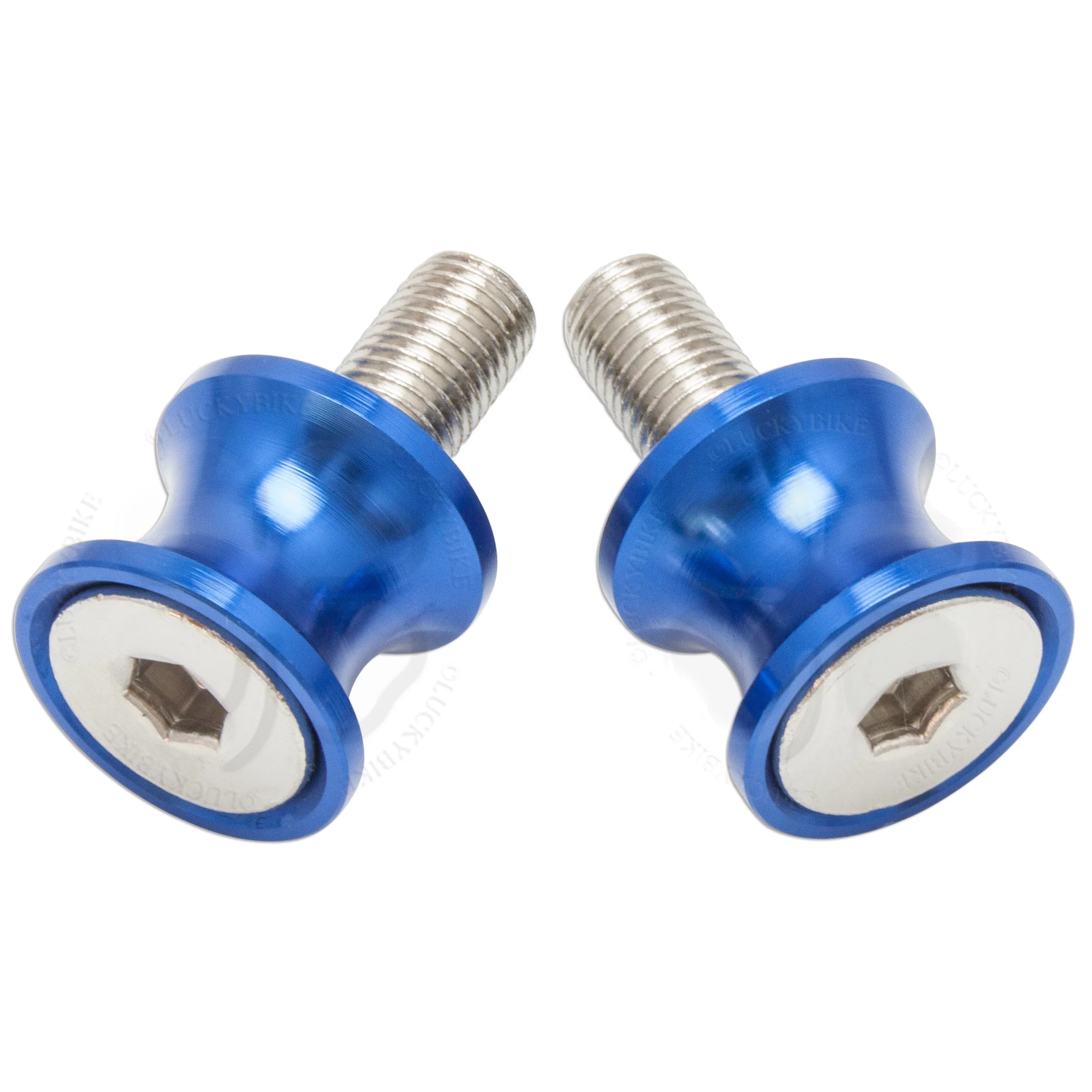 Blue Kawasaki Mini Swingarm Spools Sliders 10mm Bolts Ninja ZX 6R 9R 10R 14R RR