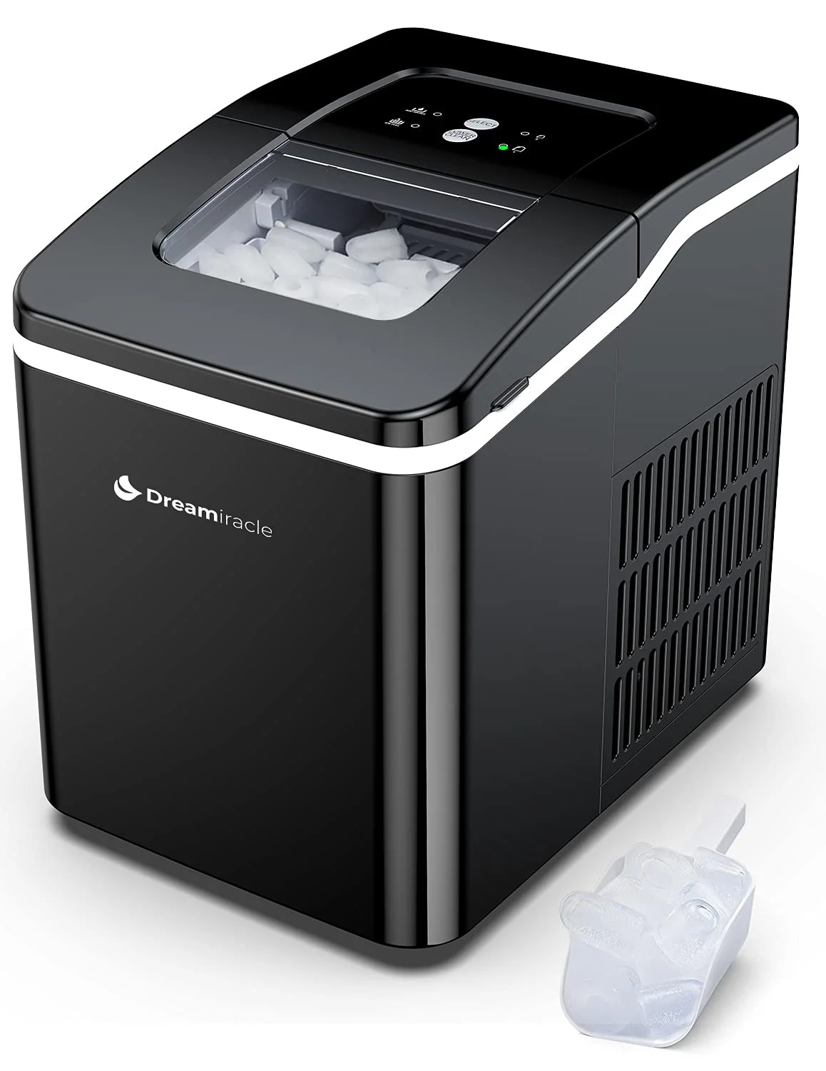 Open Box Dreamiracle Ice Maker Machine Countertop, 26 lbs in 24 Hours - Black