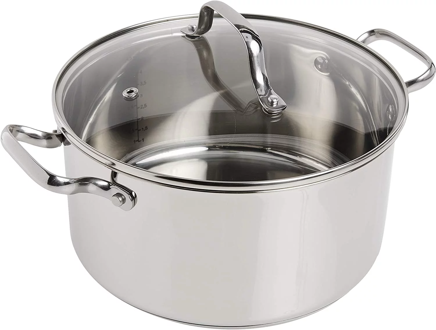 T-fal E75846 Performa Stainless Steel Dishwasher Safe Induction Compatible Dutch Oven Cookware, 5.5-Quart, Silver